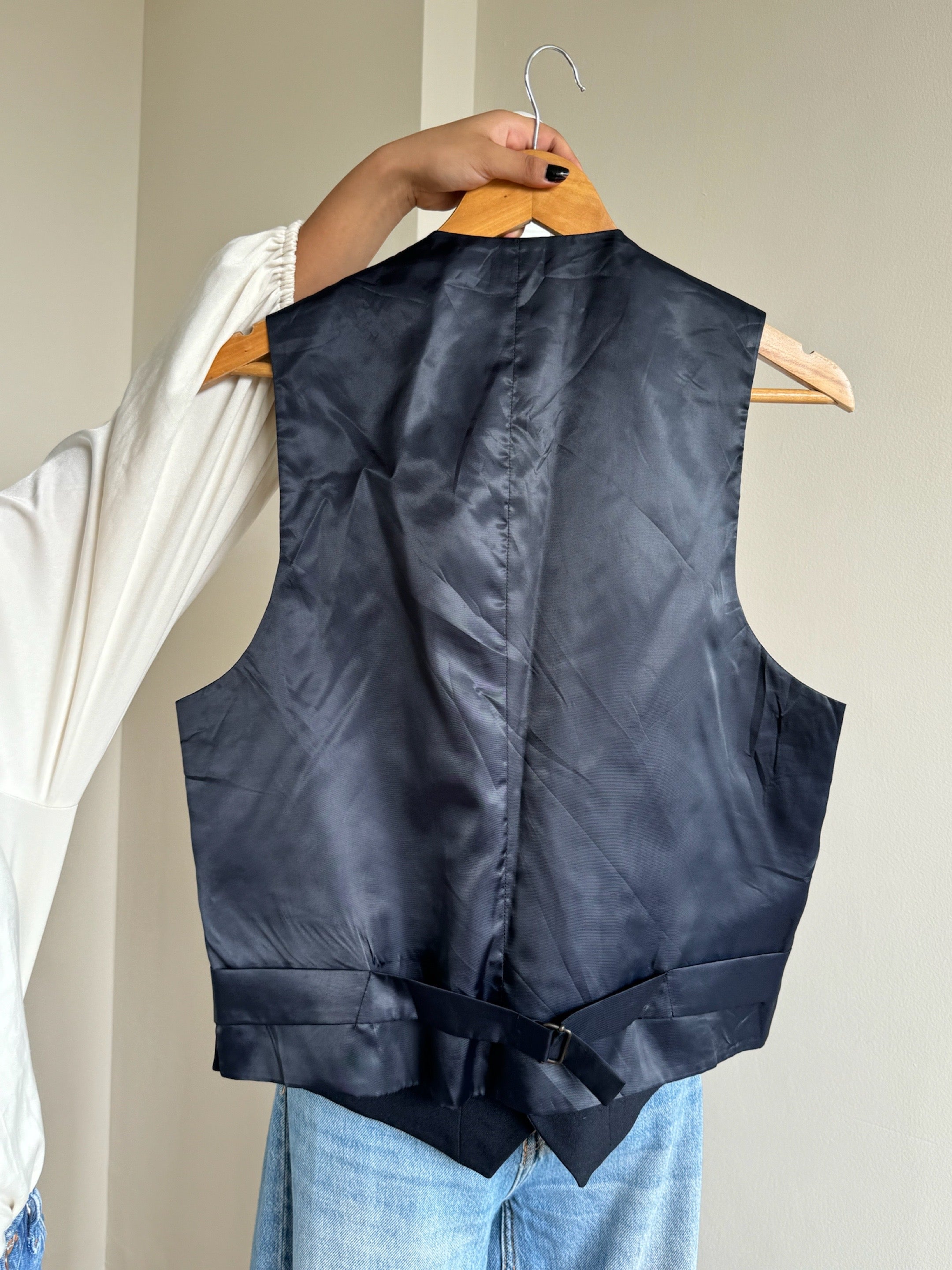 Solid Navy Blue Waistcoat -