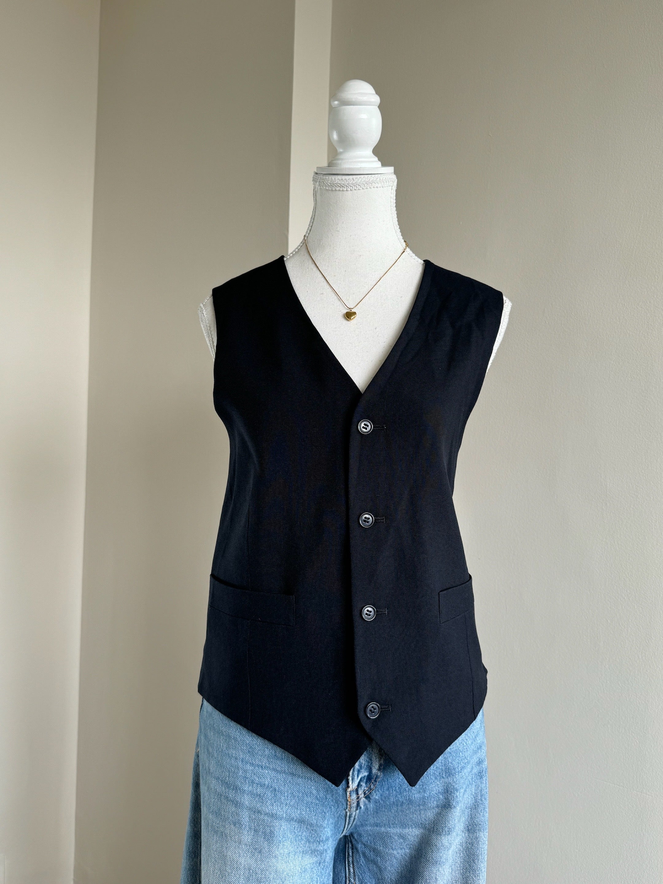 Solid Navy Blue Waistcoat -