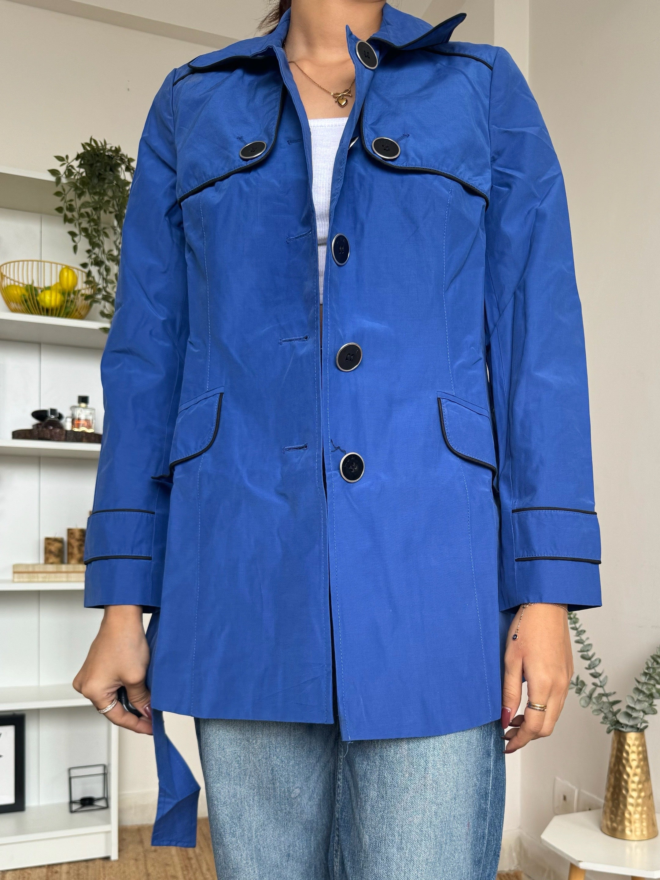 Royal Blue  Short Trench Coat - P