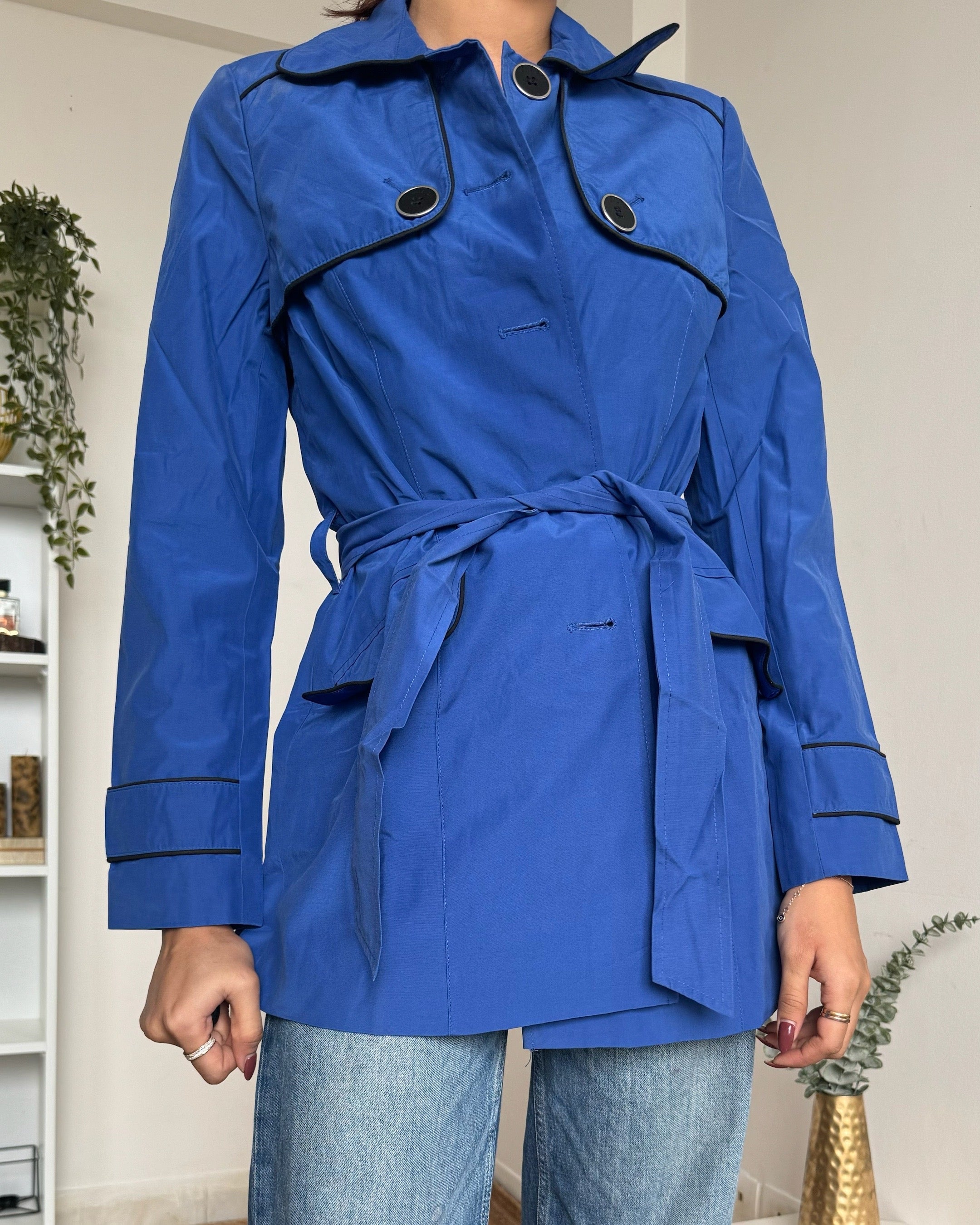 Royal Blue  Short Trench Coat - P