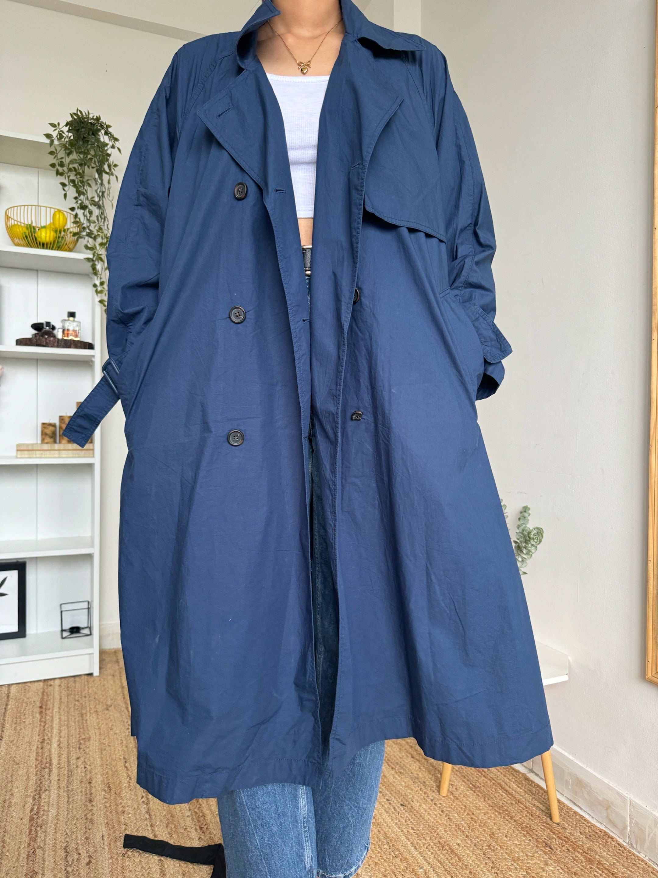 Blue Long Trench Coat - ST