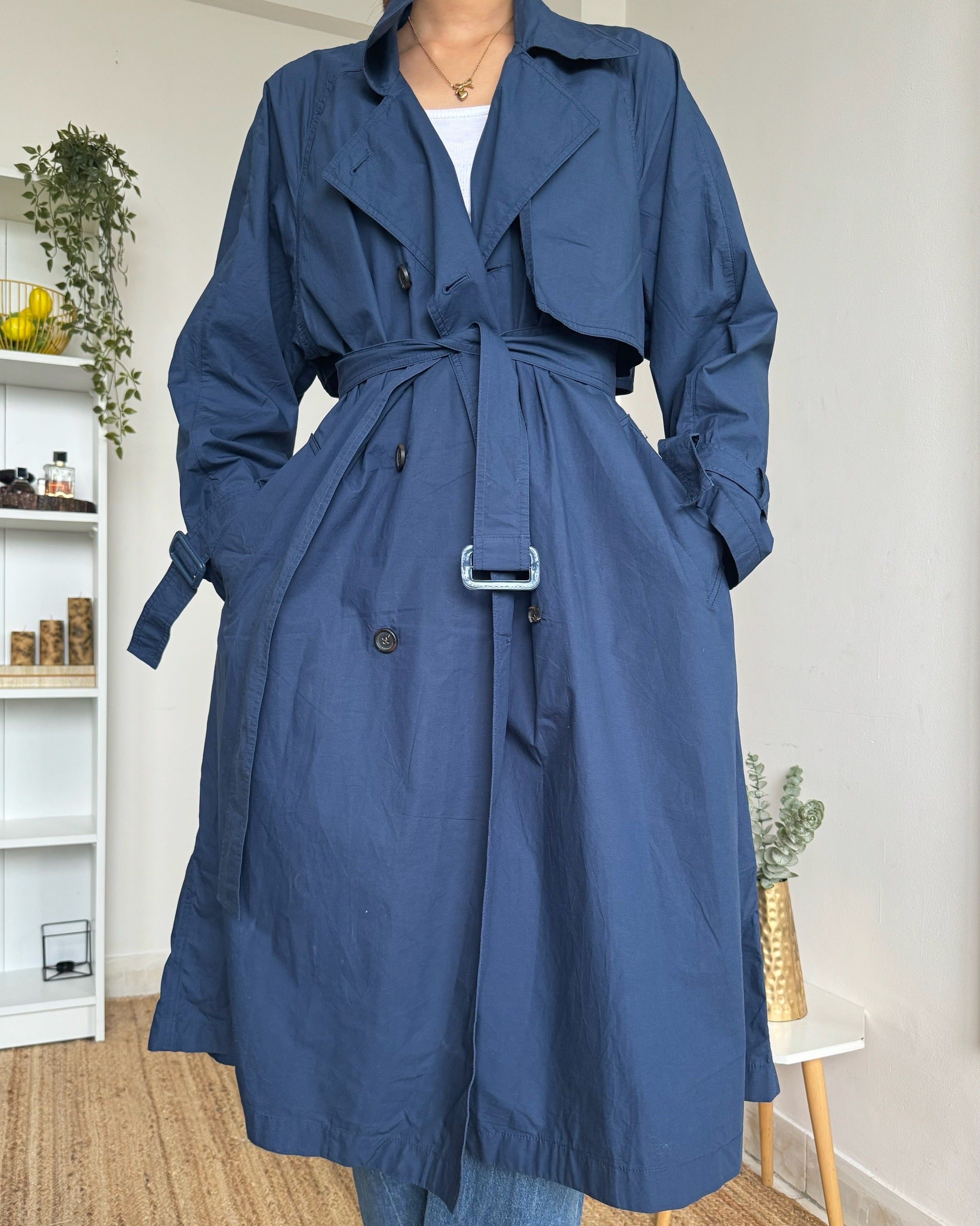 Blue Long Trench Coat - ST