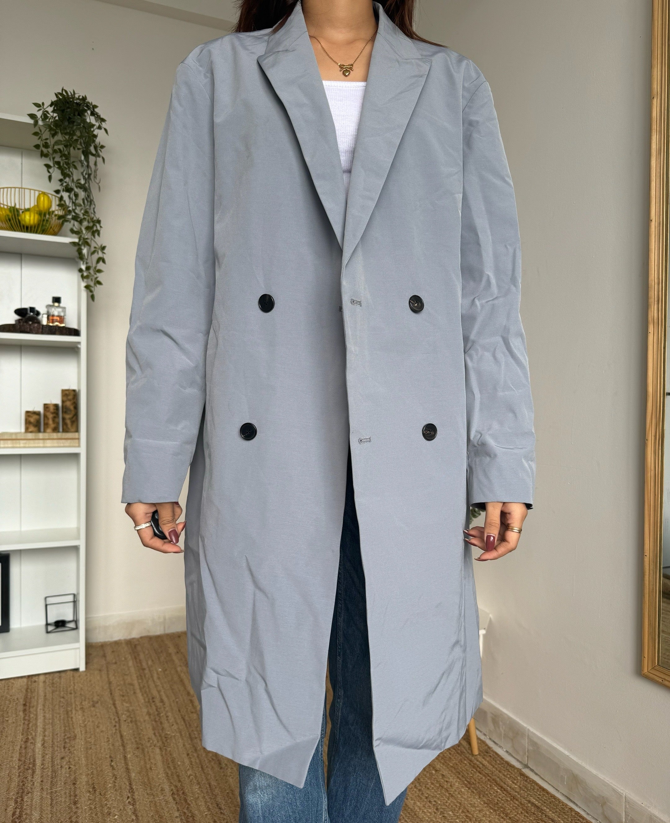 Light Grey Trench Coat - TNGT