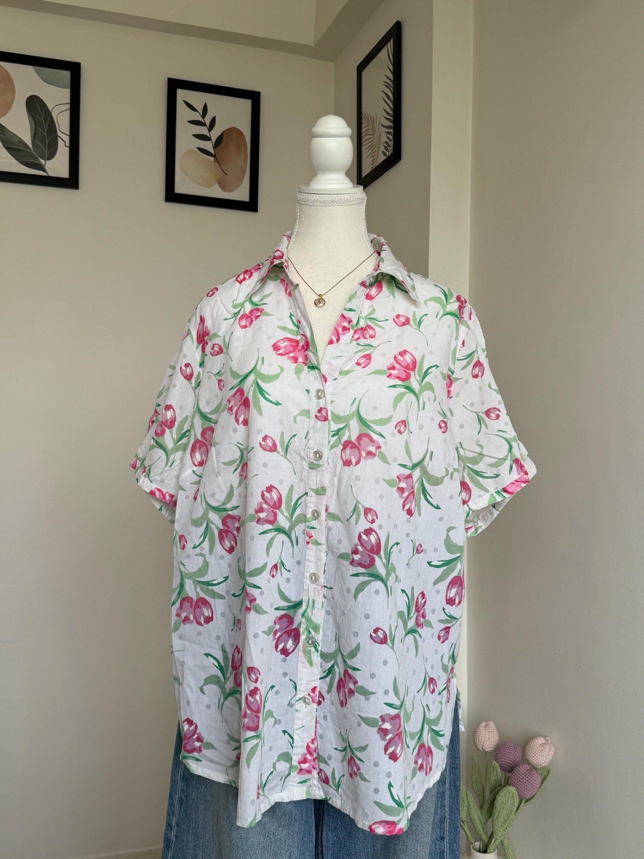 White Tulip Printed Shirt