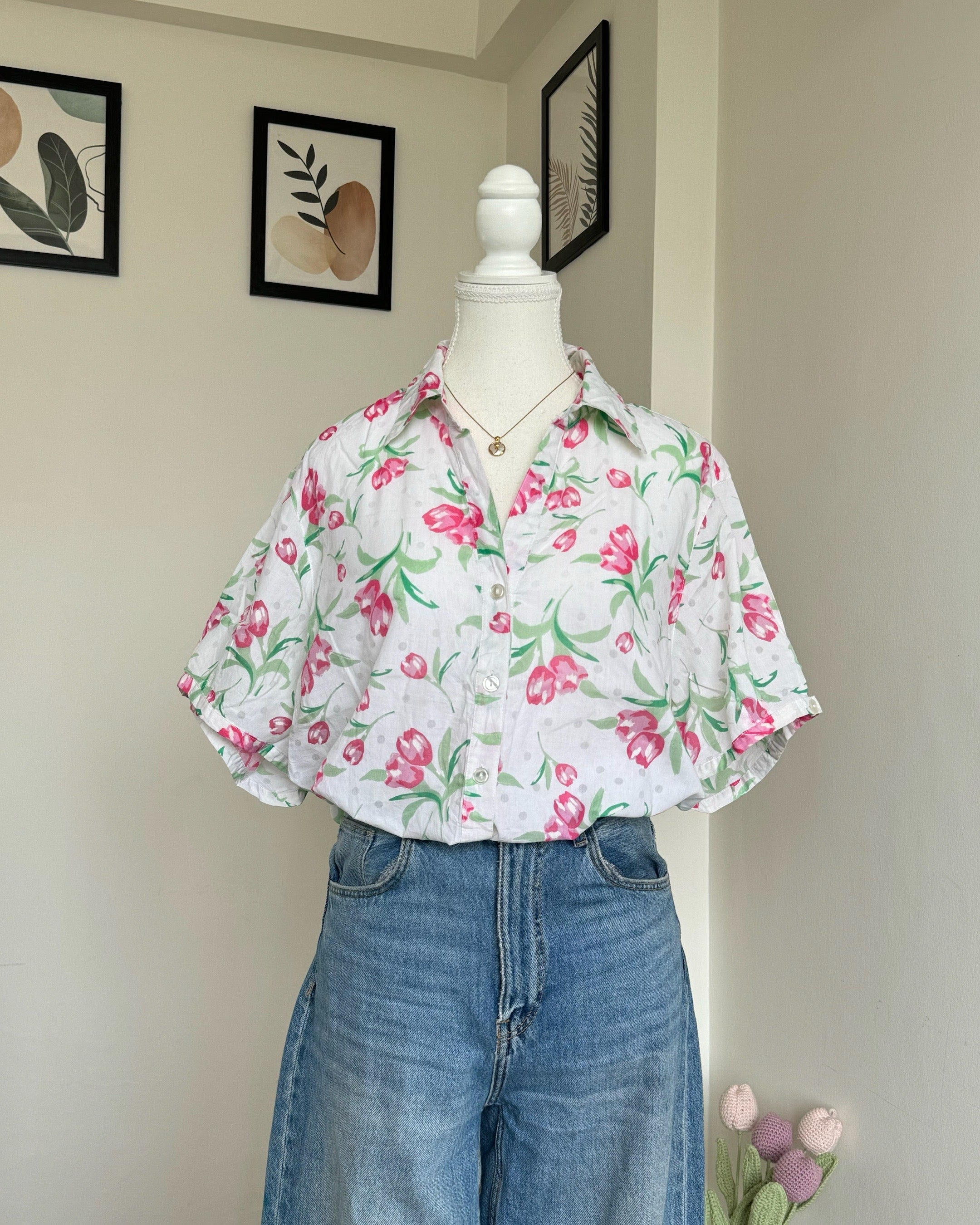 White Tulip Printed Shirt