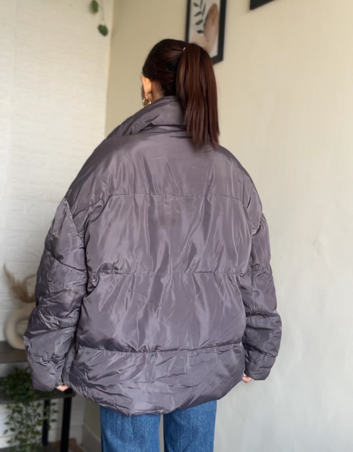 Smoke Grey Puffer Jacket - Unisex