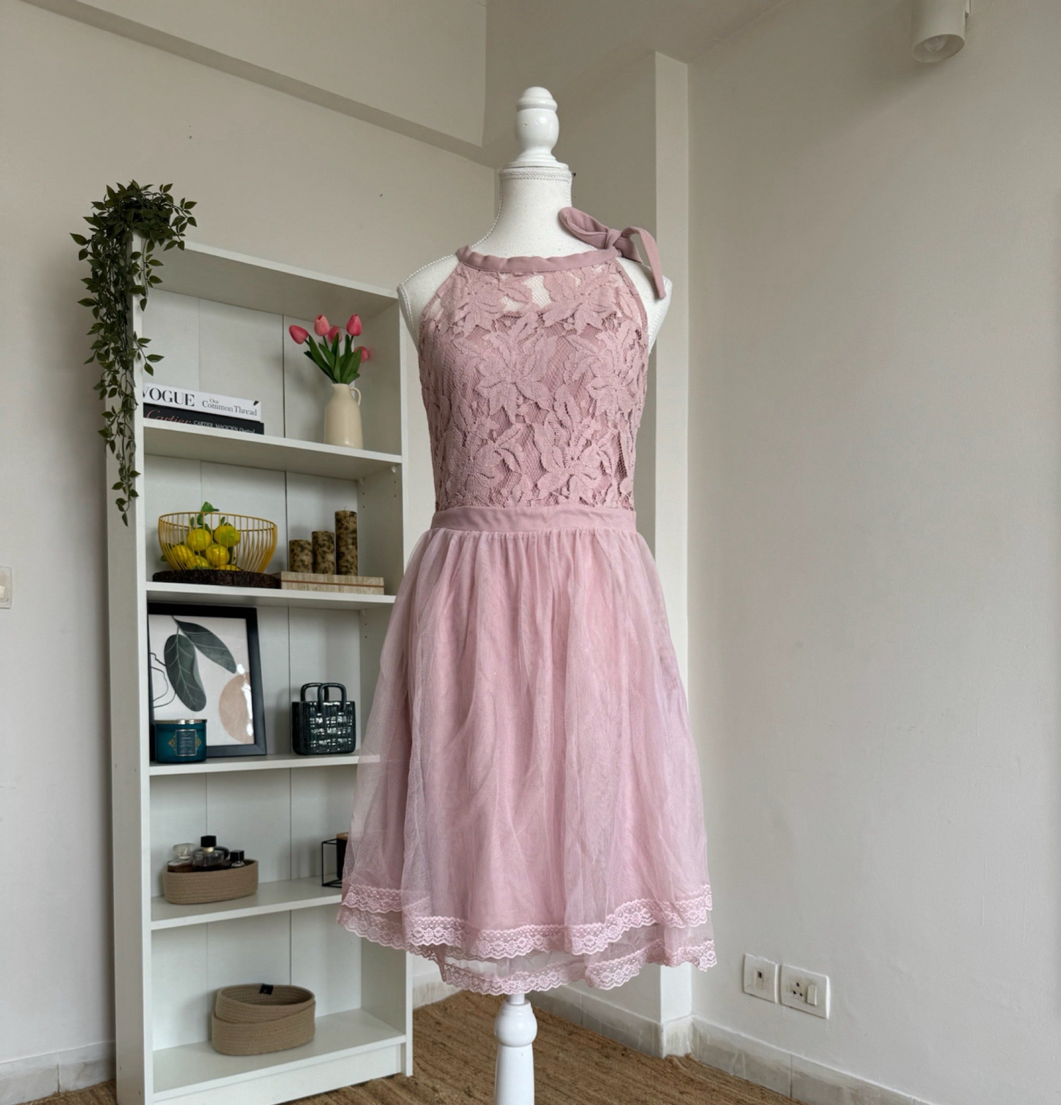 Baby Pink Lacy Hater Dress