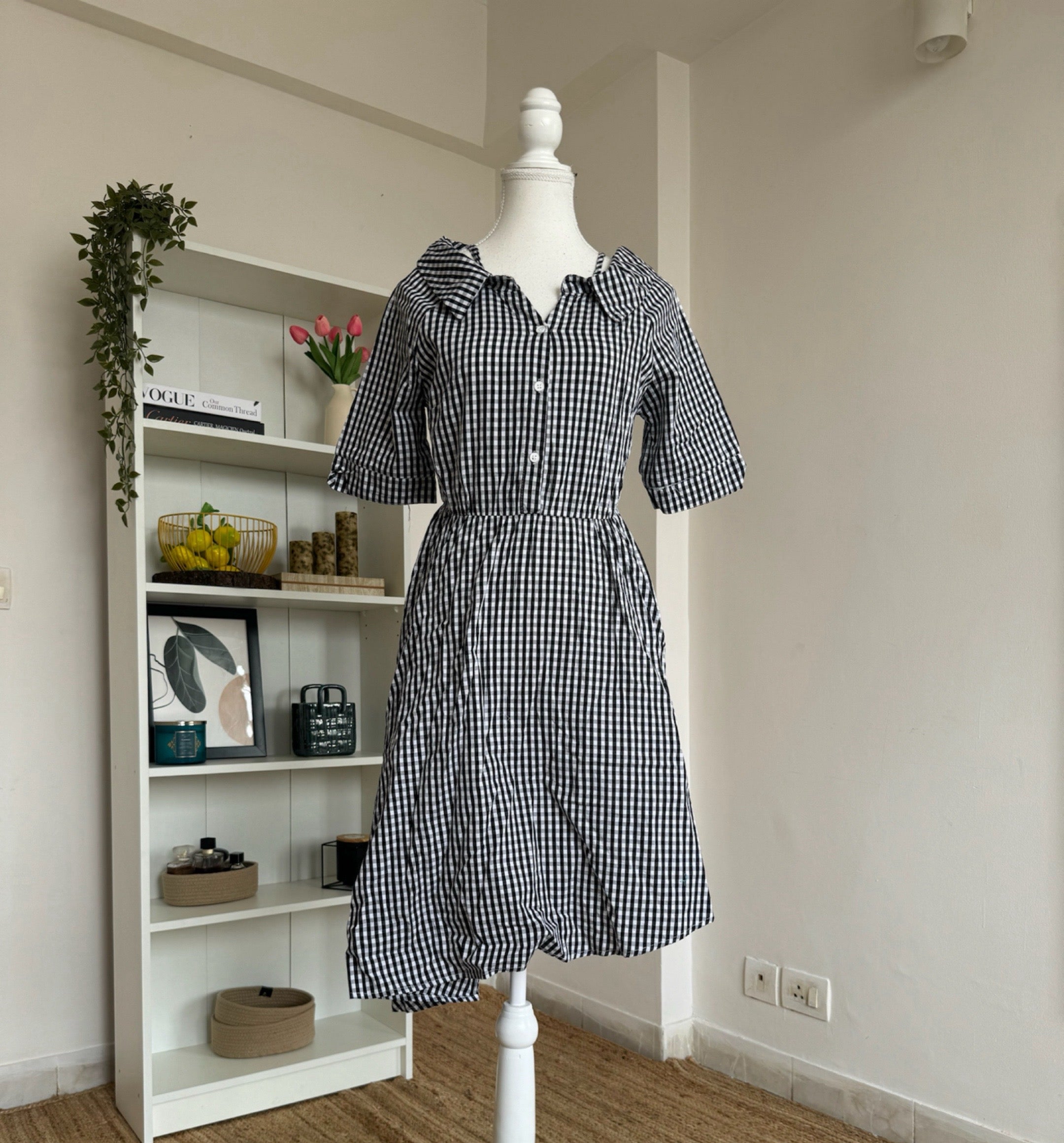 BW Gingham Collar Dress