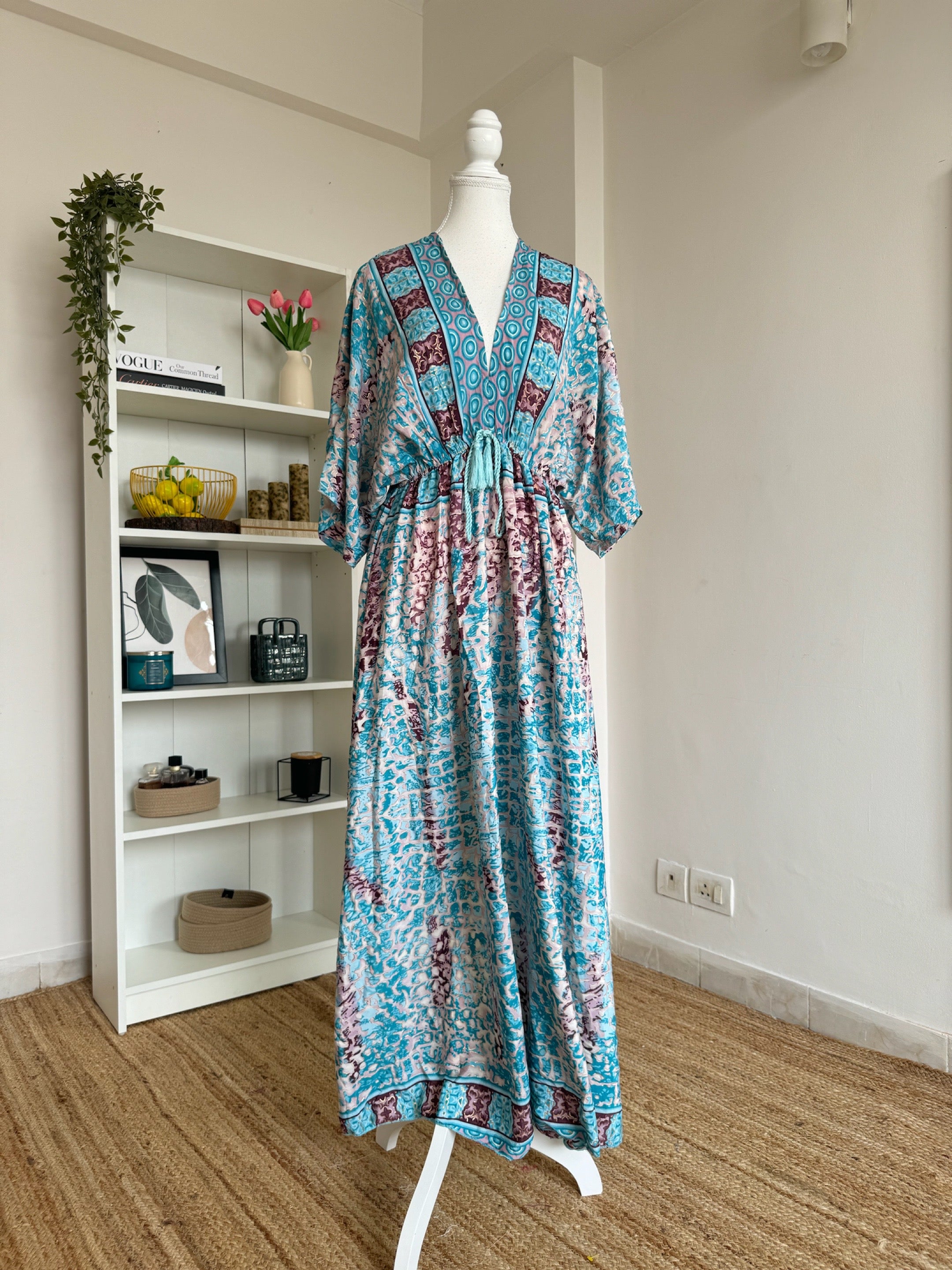 Blue-Purple Kaftan Boho Dress