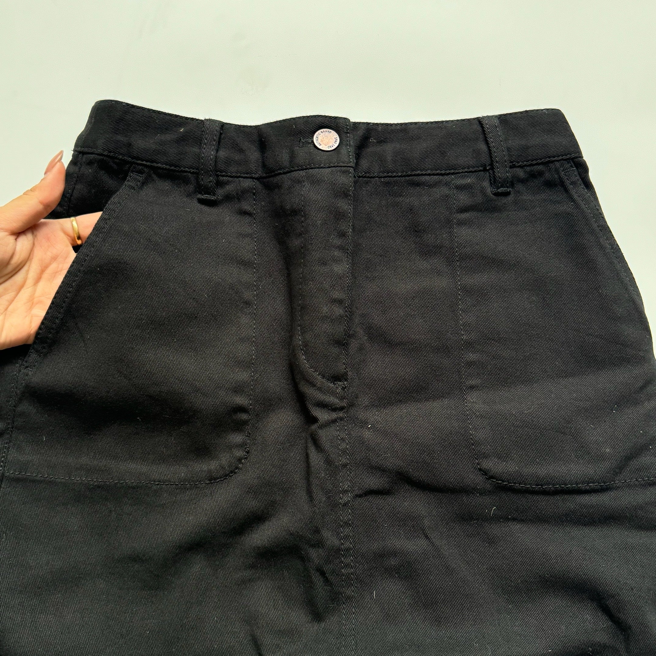 Black Long Denim Skirt - 24/25"