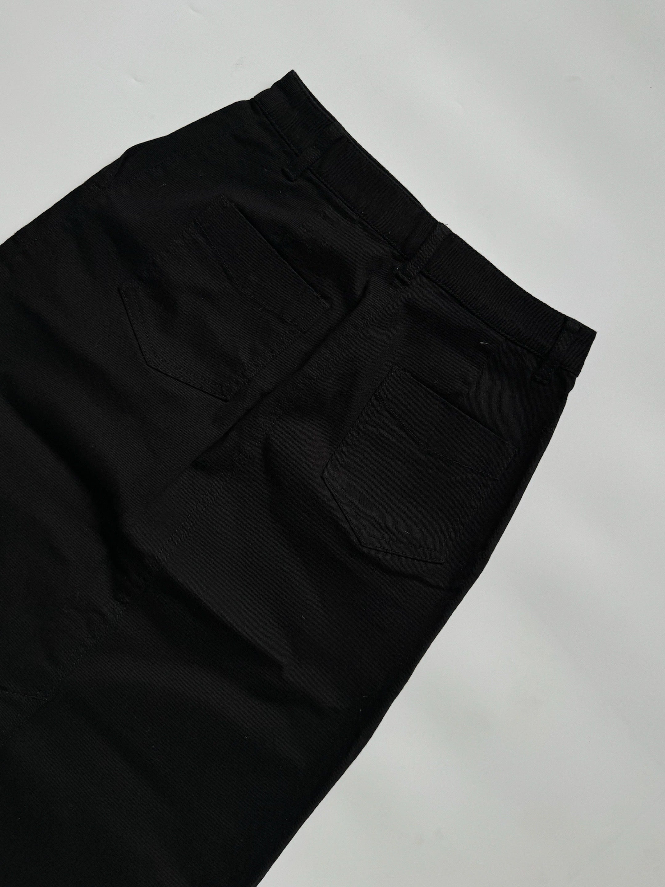 Black Long Denim Skirt - 24/25"