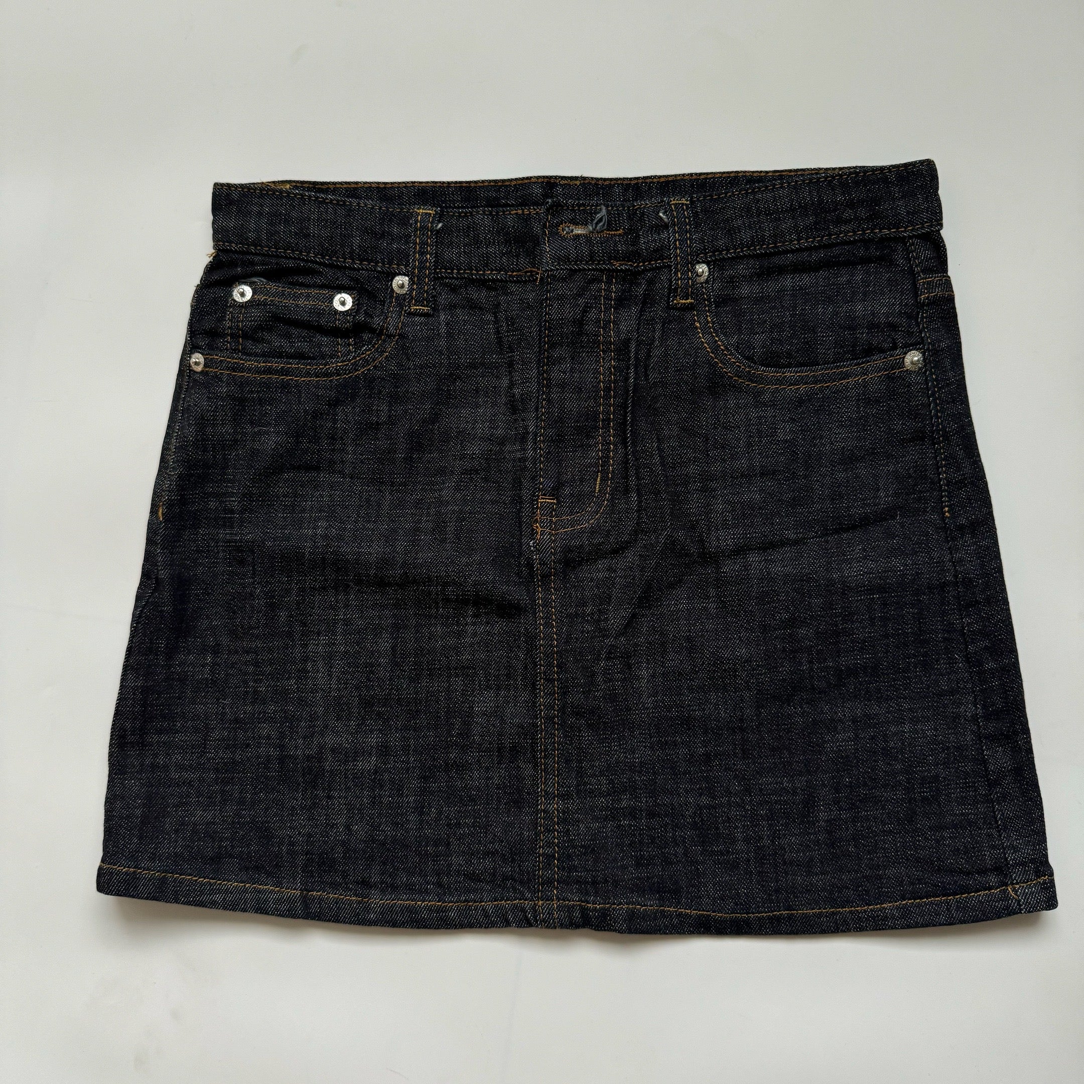 Dark Wash Mini Denim Skirt 27"