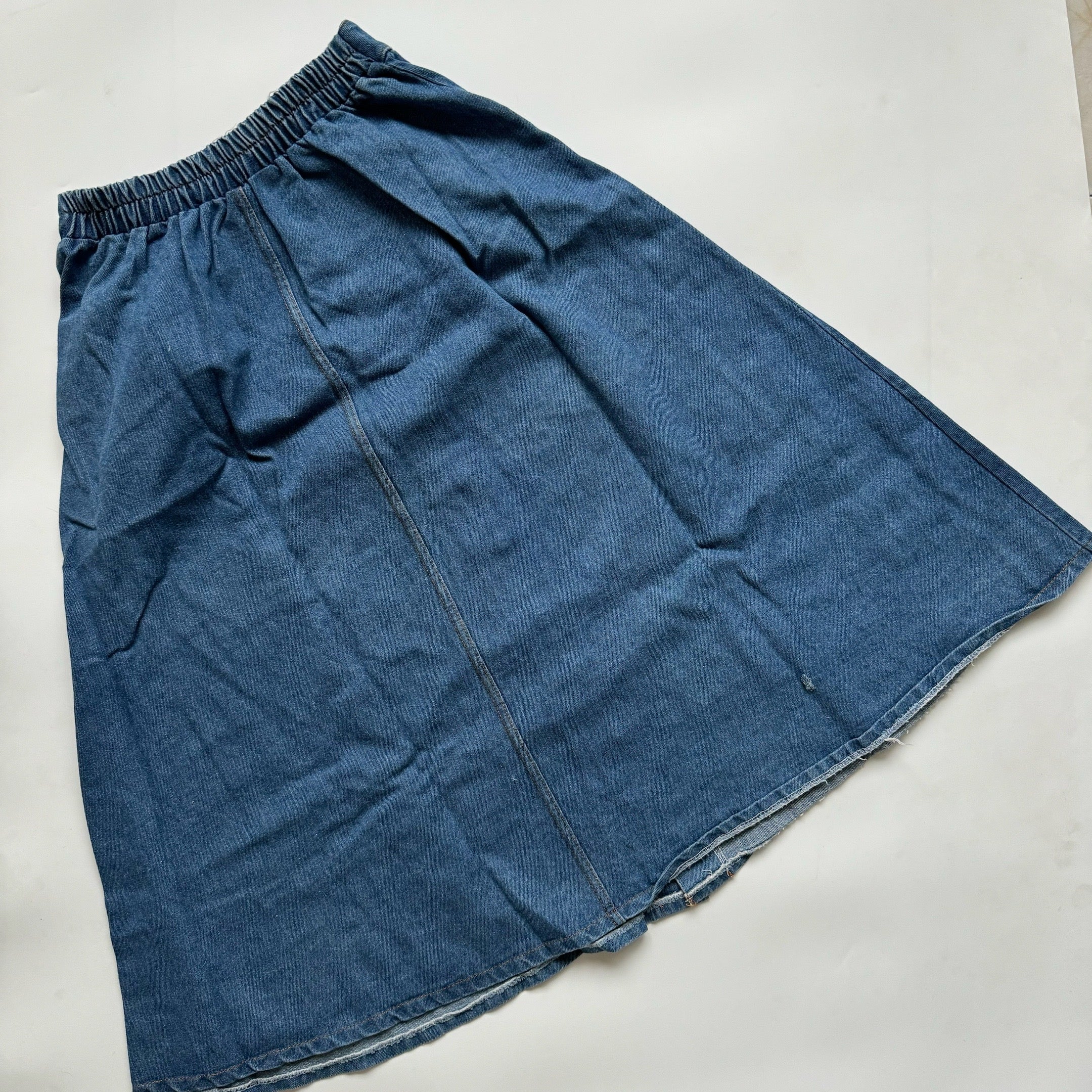 Button-up Denim Midi Skirt - 24/26"