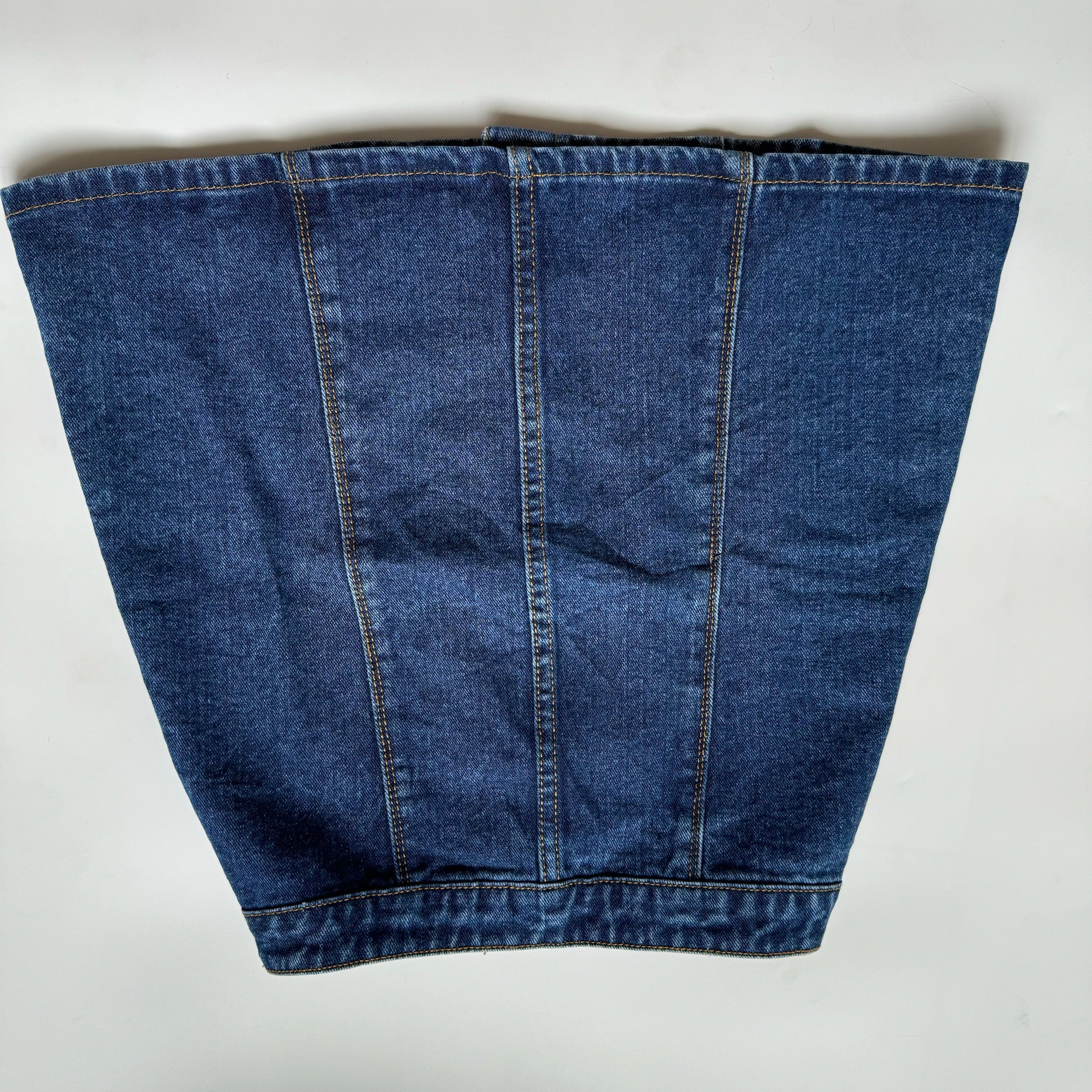 Medium Wash Buttton Denim Skirt  - 24"