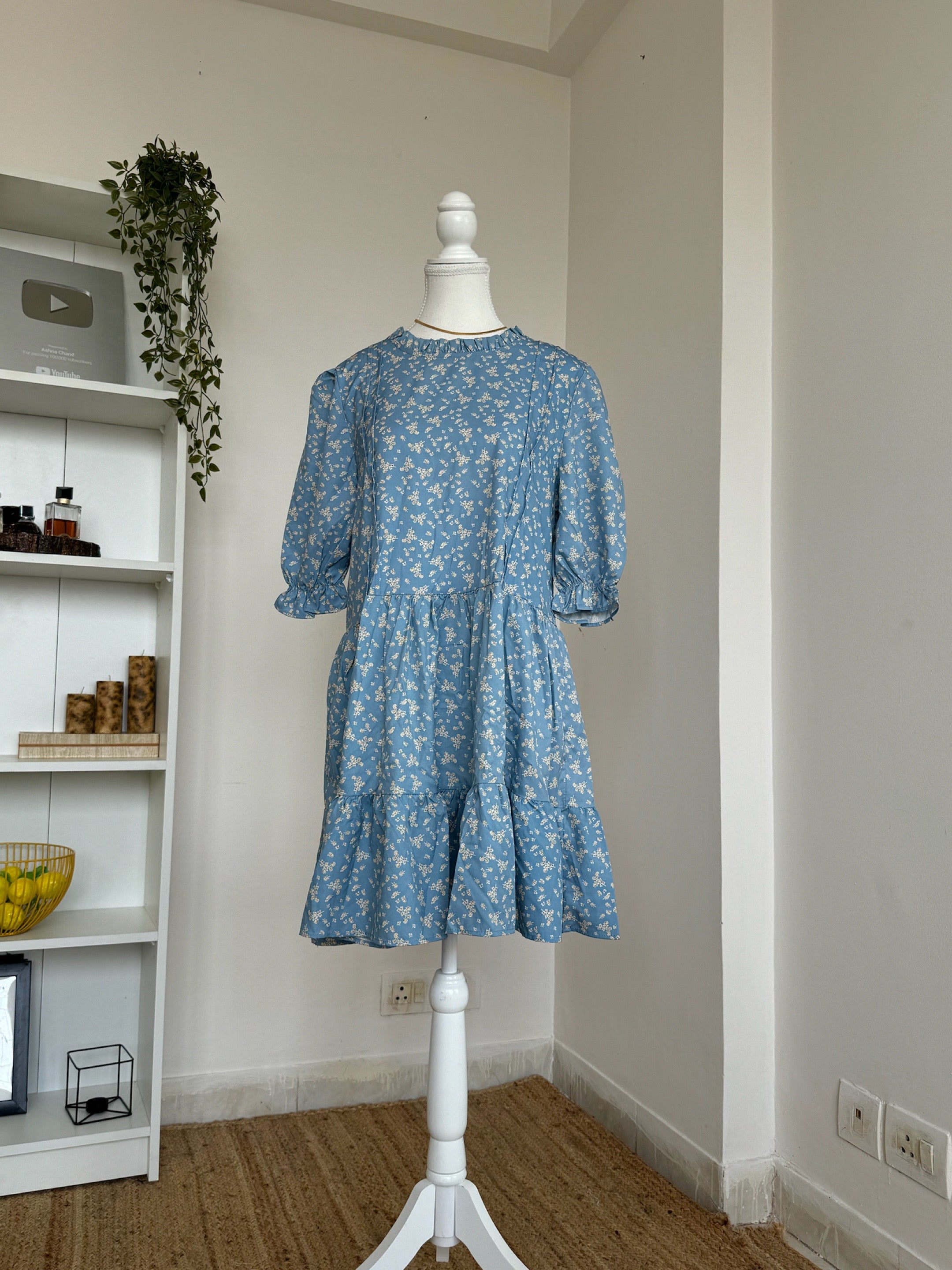 Baby Blue Floral Dress