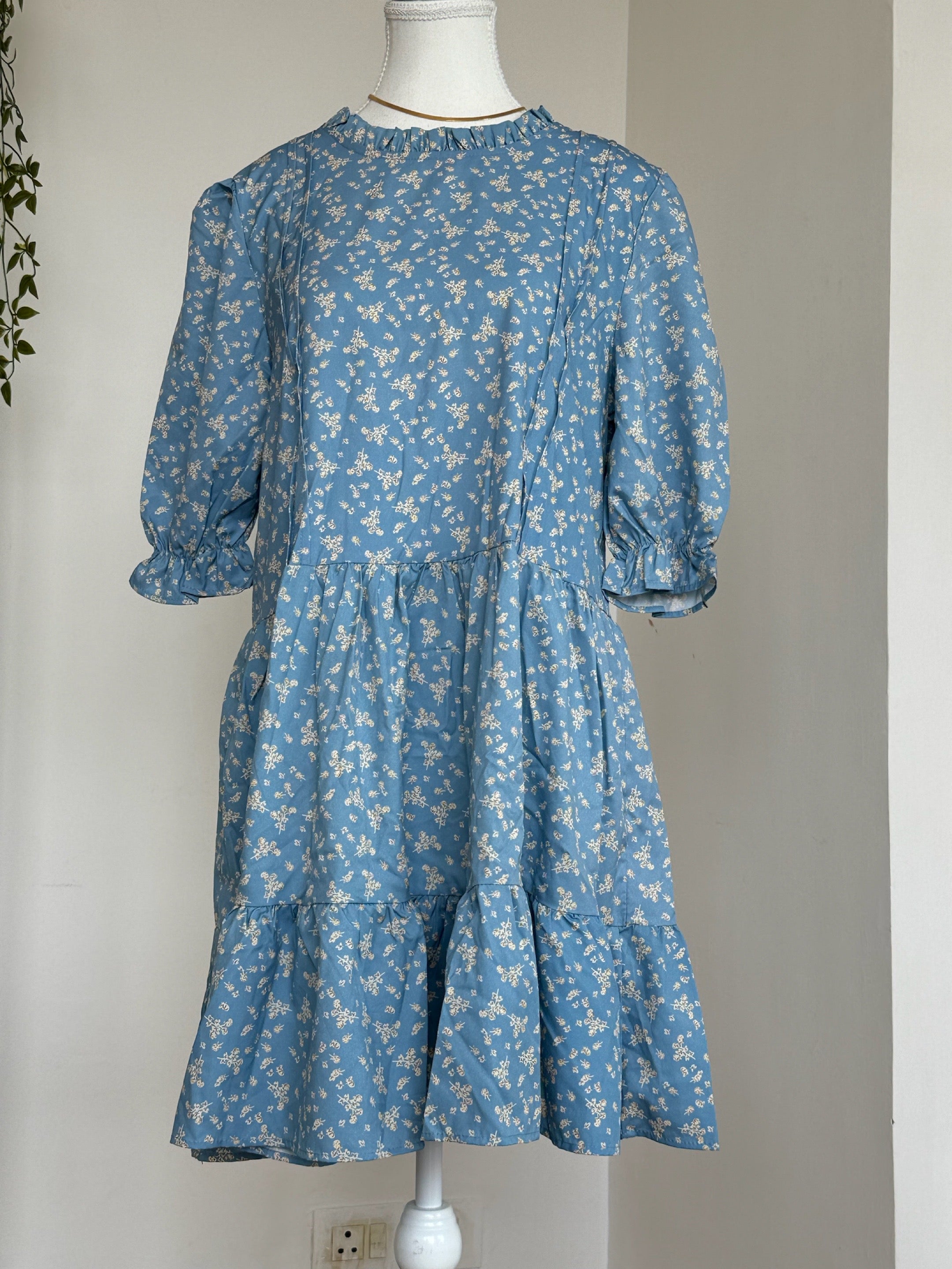 Baby Blue Floral Dress