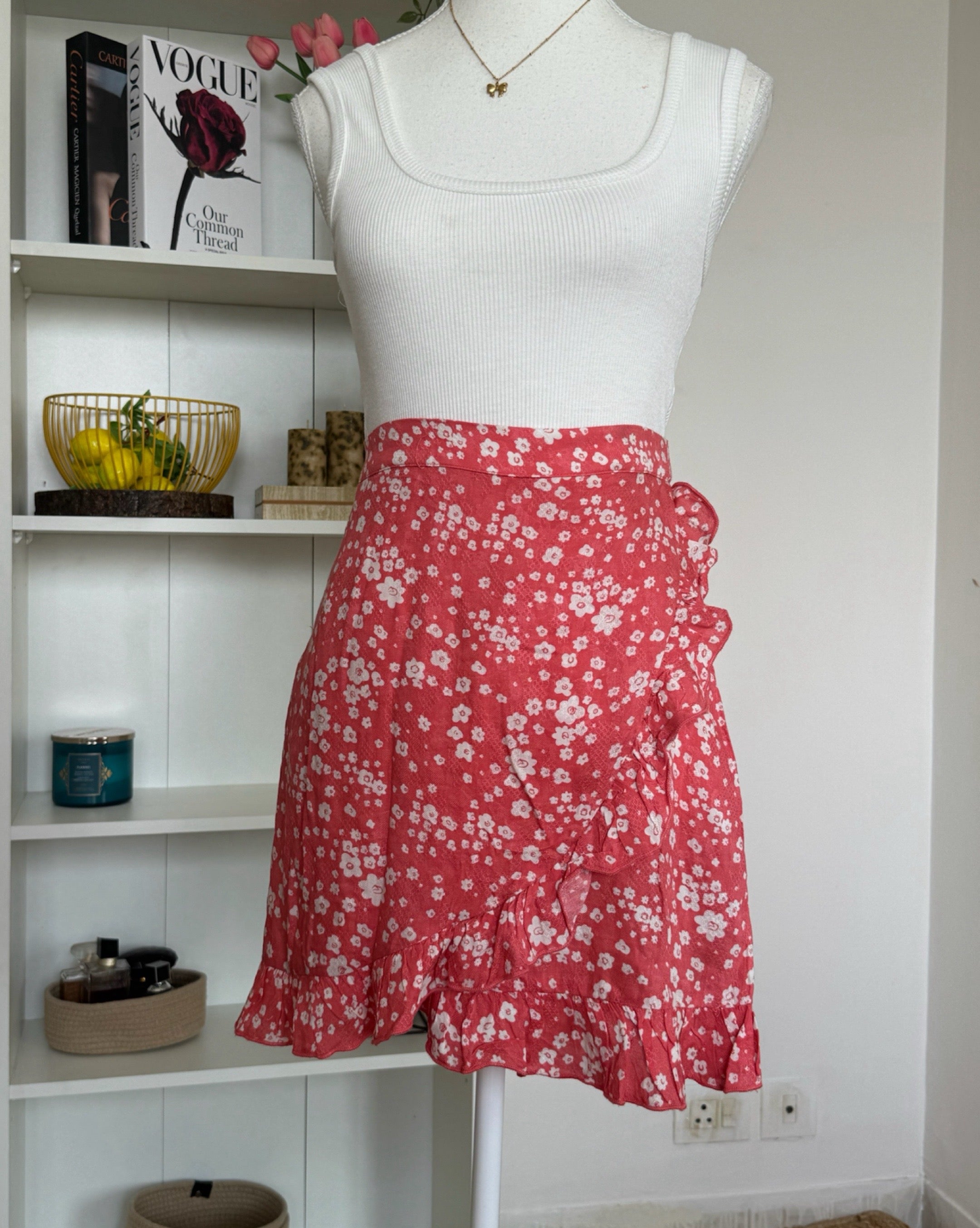 Pink Printed Mini Skirt -  28/32