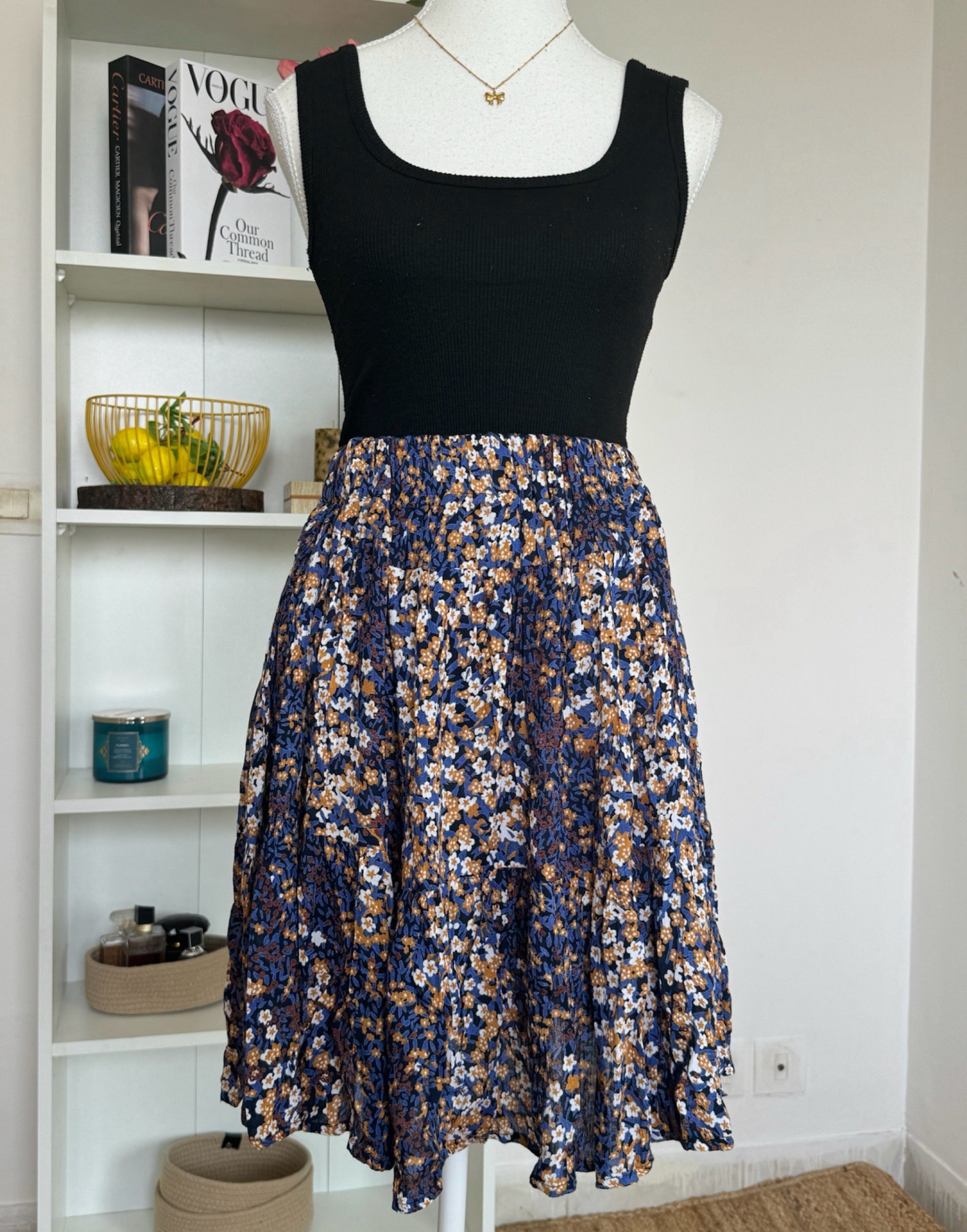 Black-Blue Flare Skirt  - 25/30