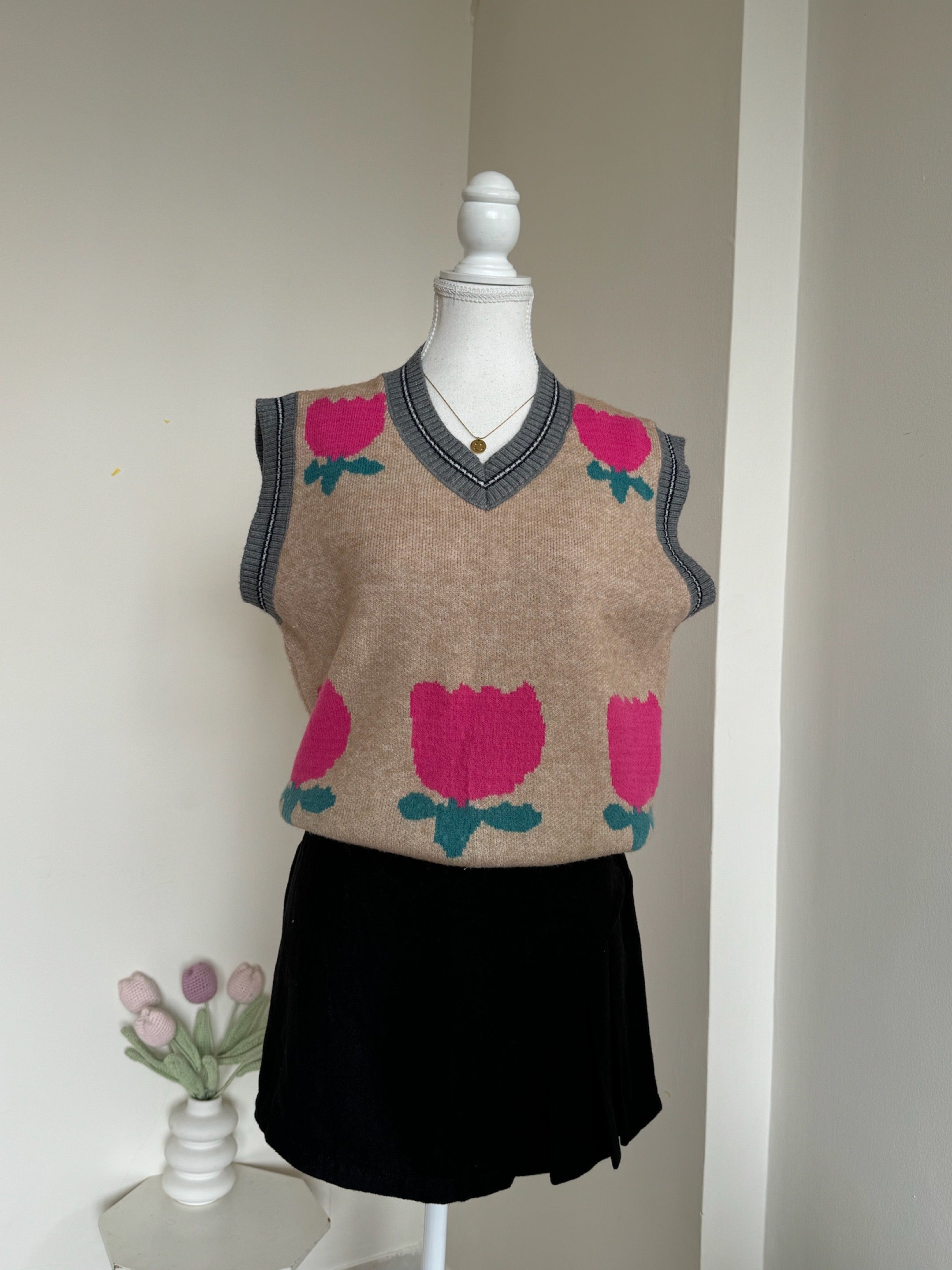 Tulips Cozy Sweater Vest