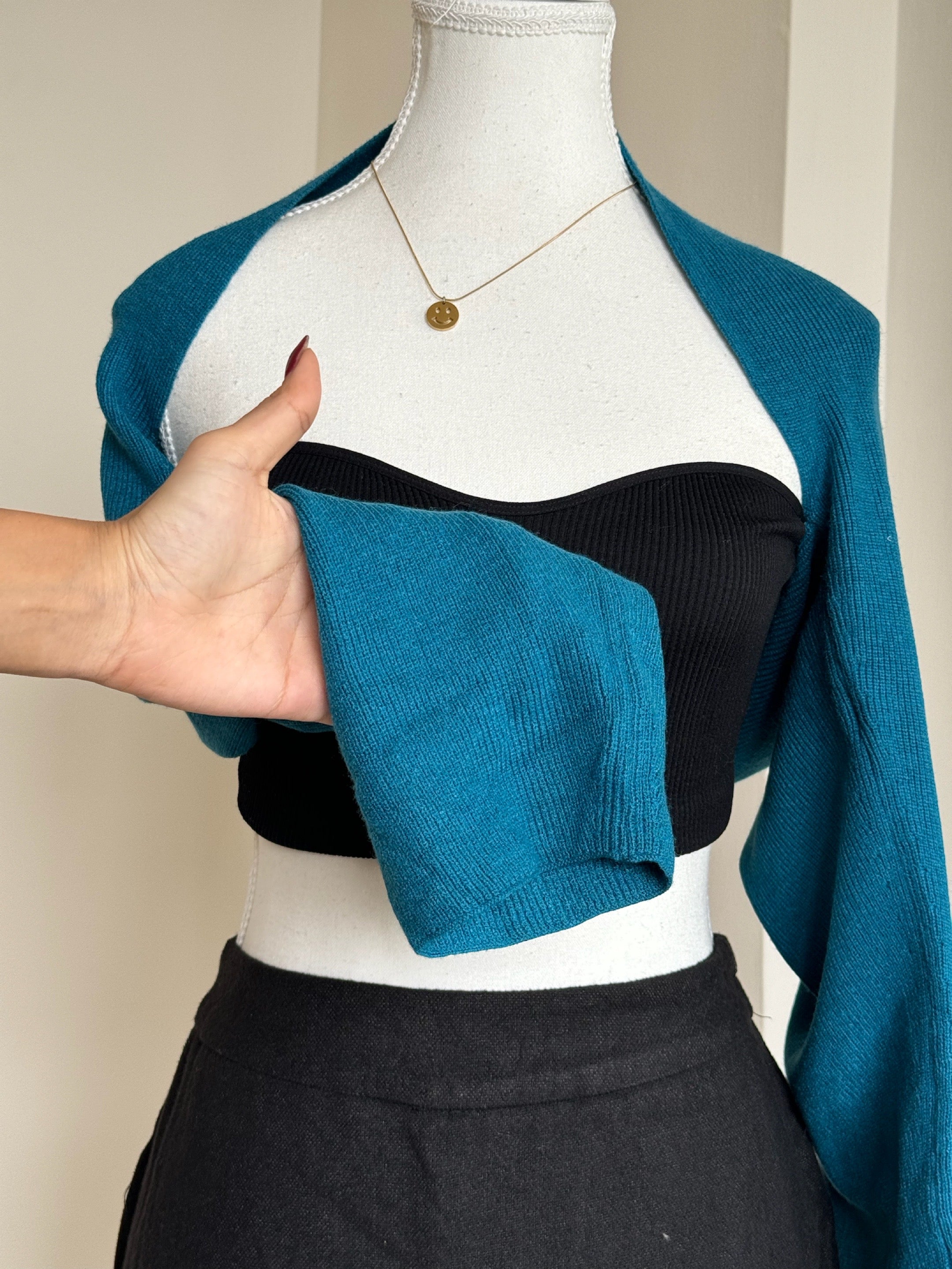 Peacock Blue Bolero Shrug