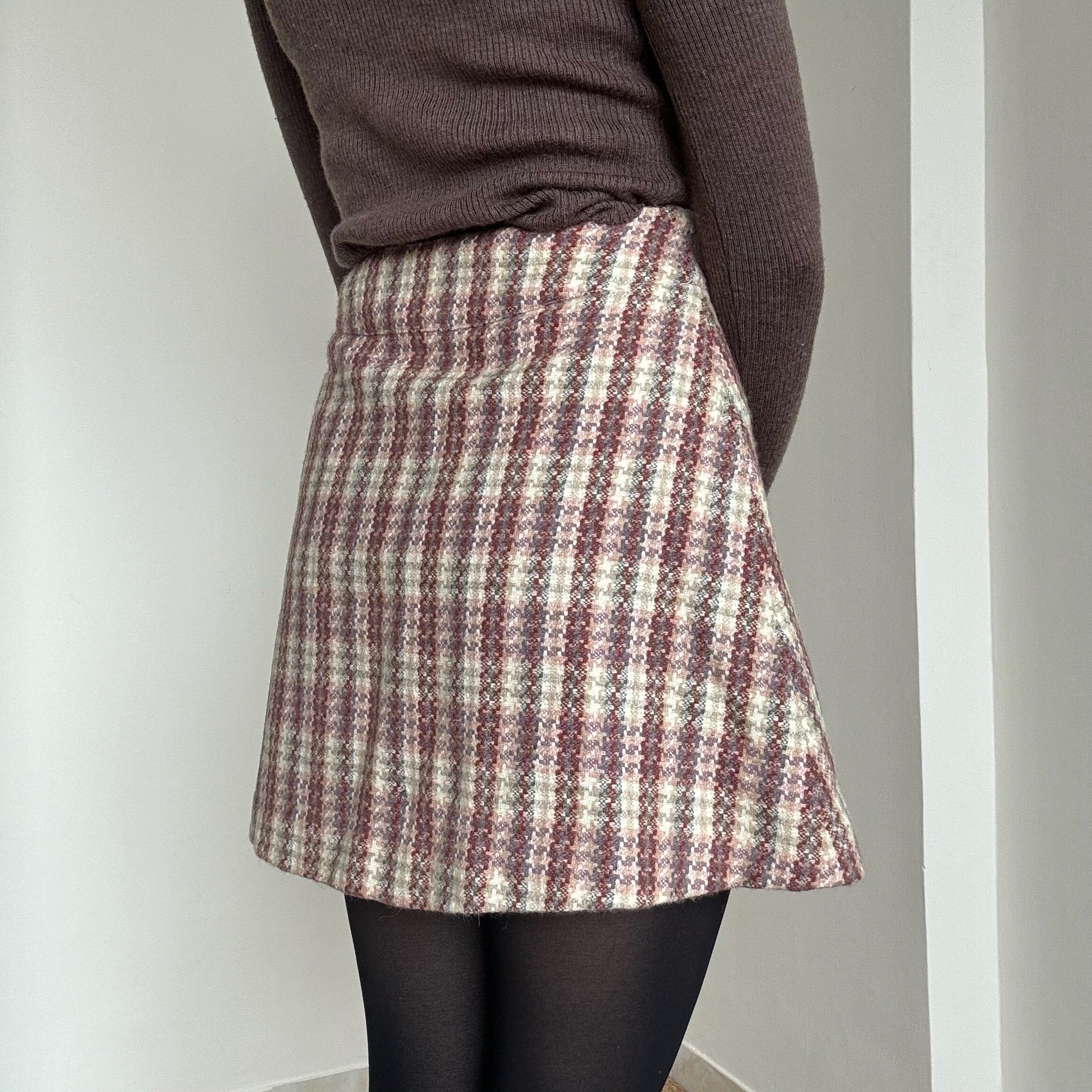 Checkered Tweed Skirt - 23,25