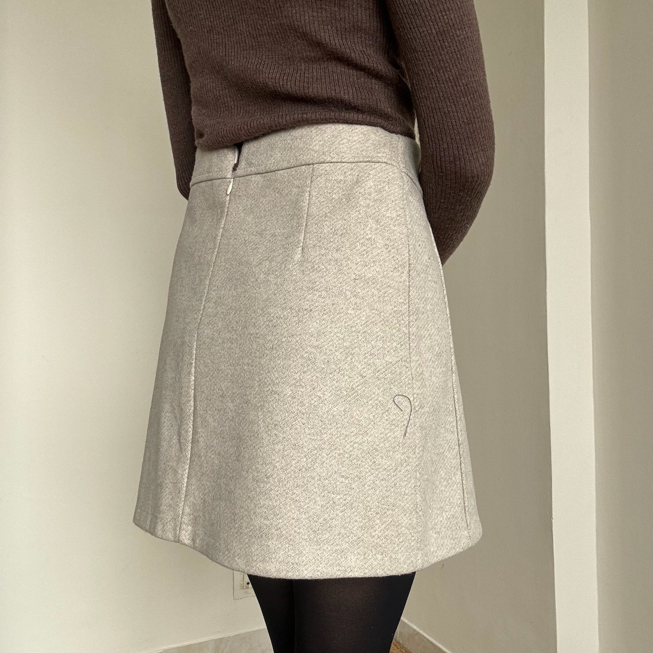 Beige Woollen Skirt -  26