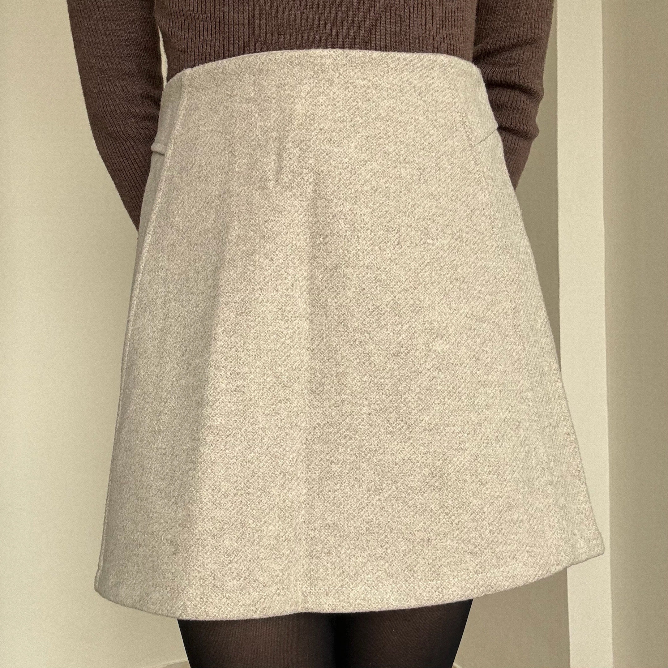 Beige Woollen Skirt -  26