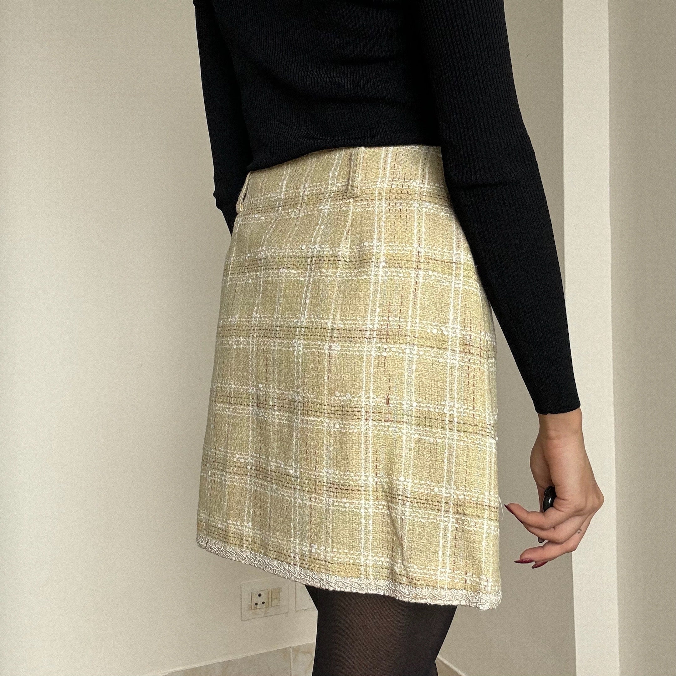 Yellow Tweed Skirt - 24