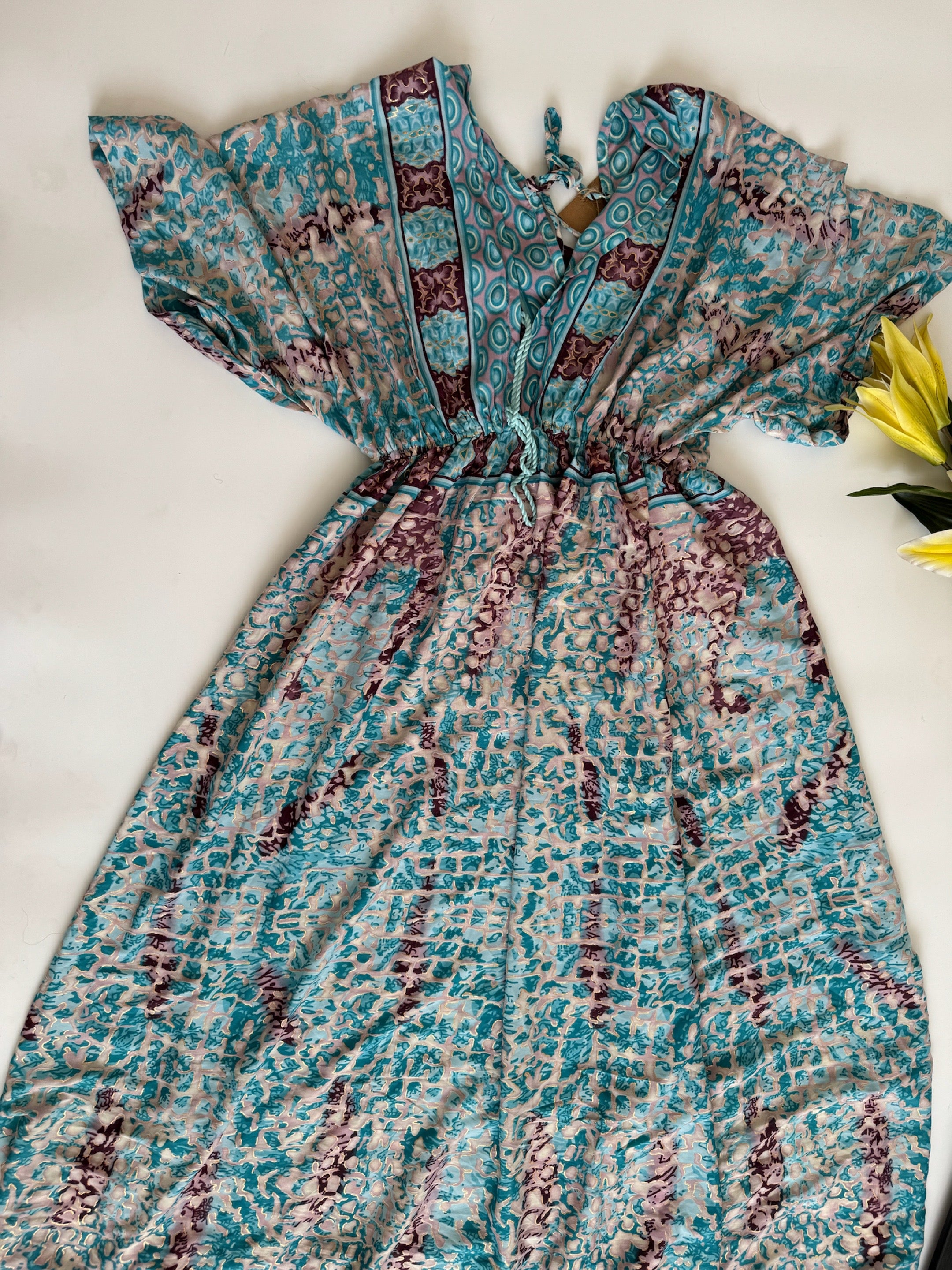 Blue-Purple Kaftan Boho Dress