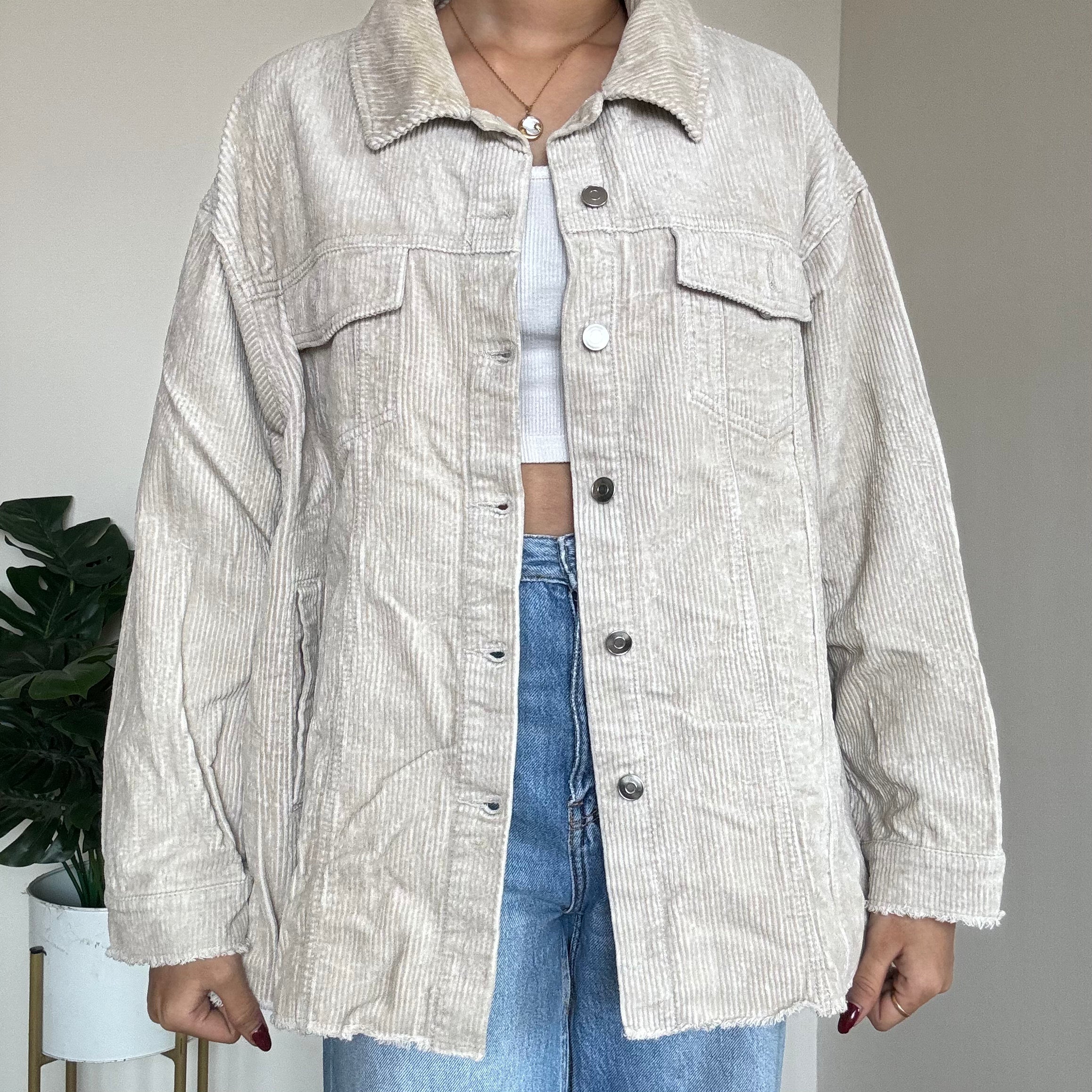 Cream Corduroy Jacket - ONLY