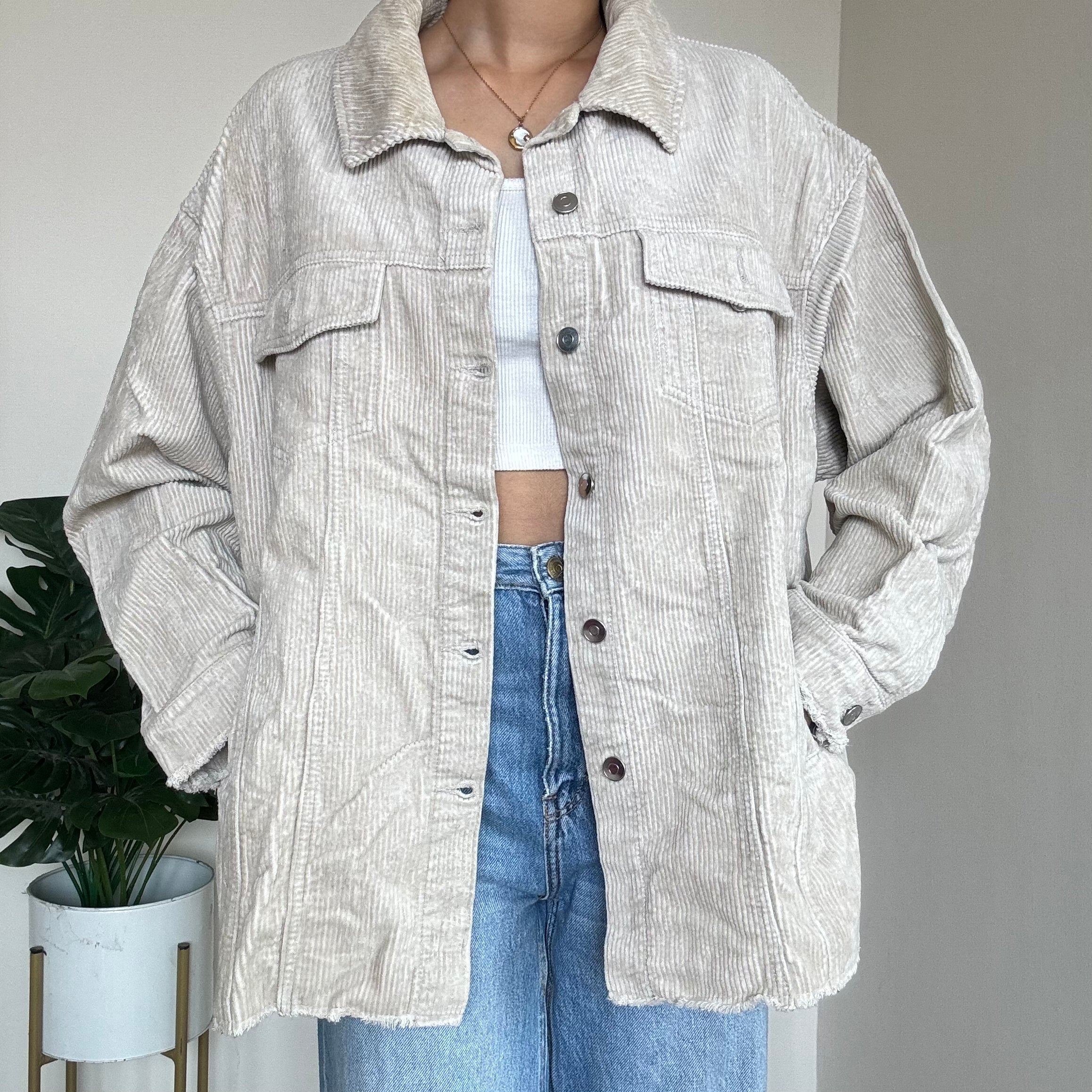 Cream Corduroy Jacket - ONLY