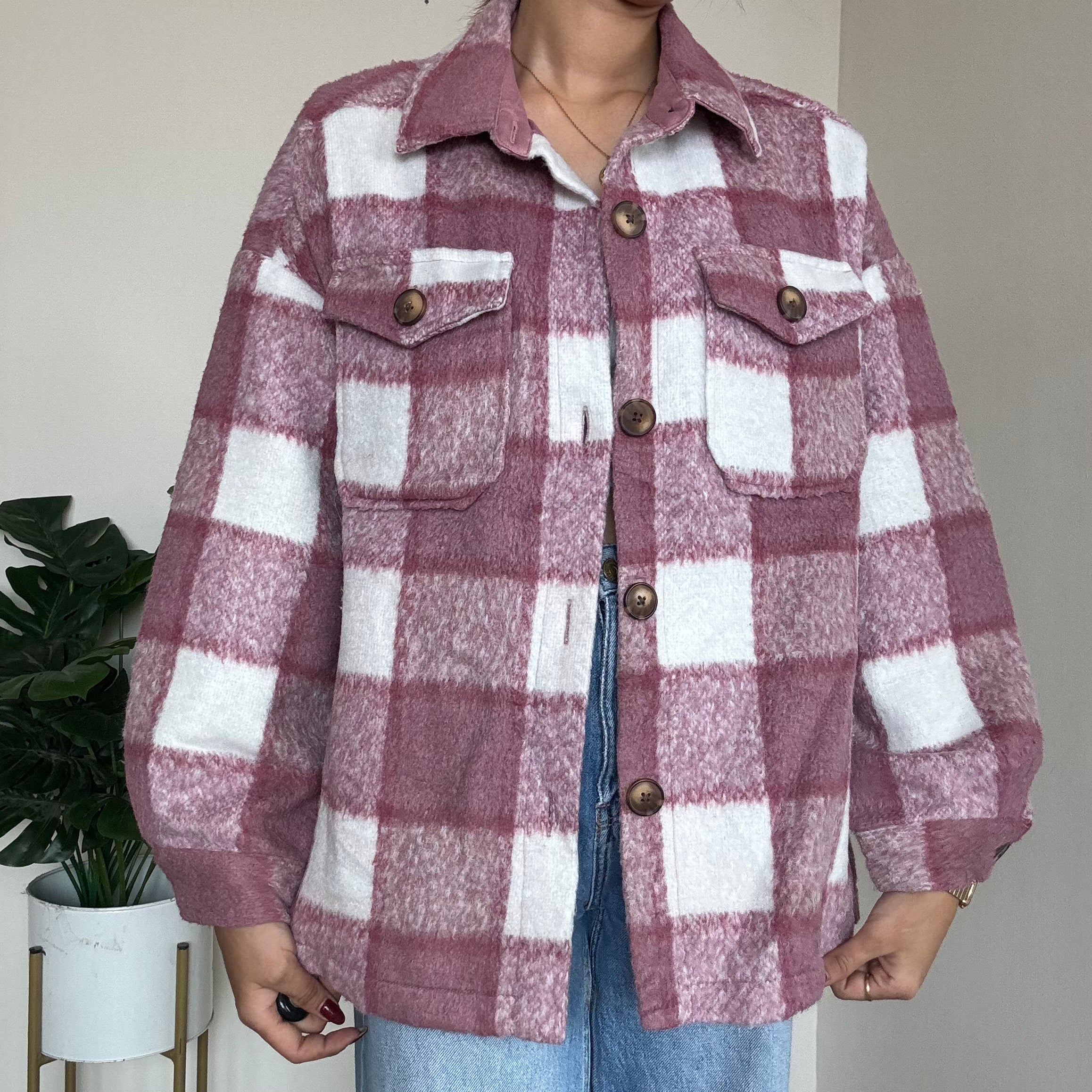 Mauve Checkered Shacket