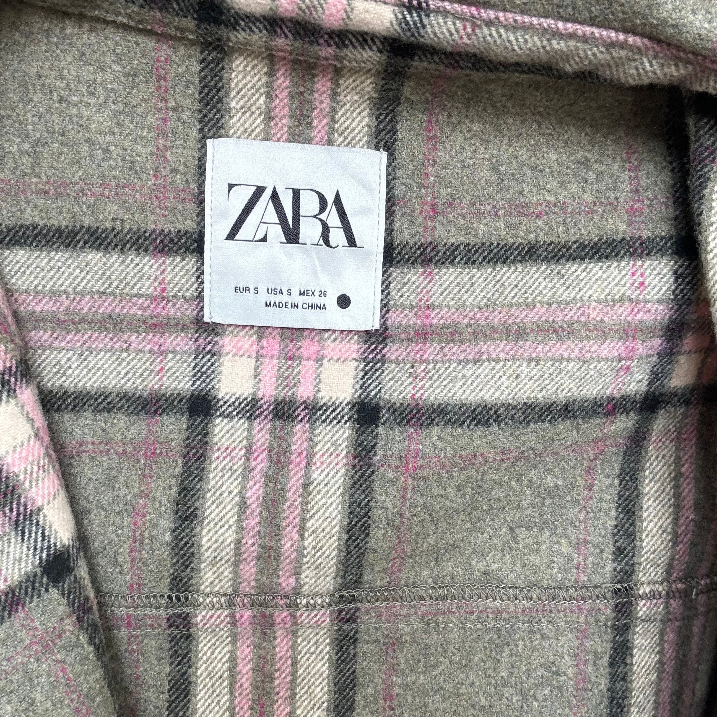 ZARA Fringe Checkered Shacket