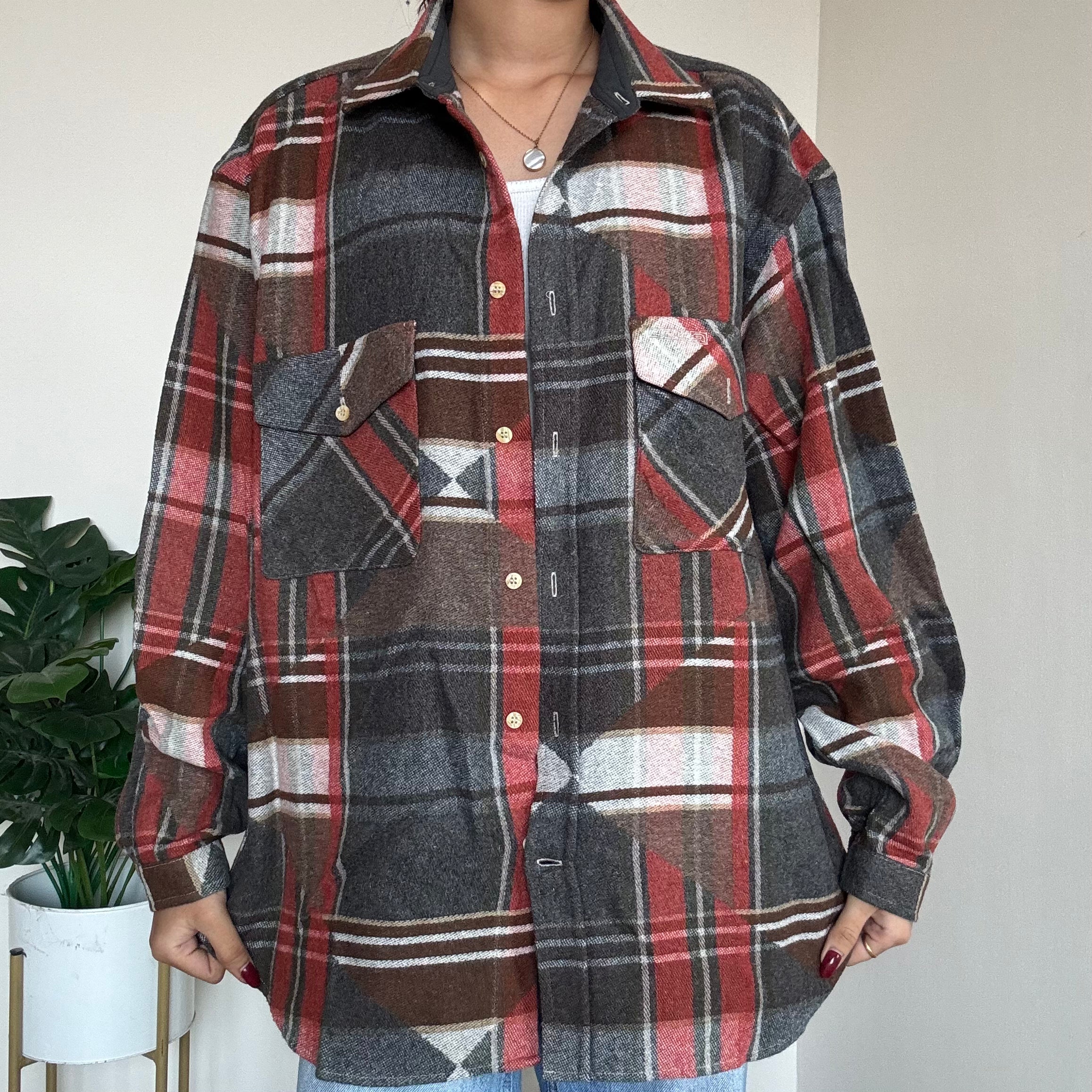 Red-Black Checkered Shacket - 12