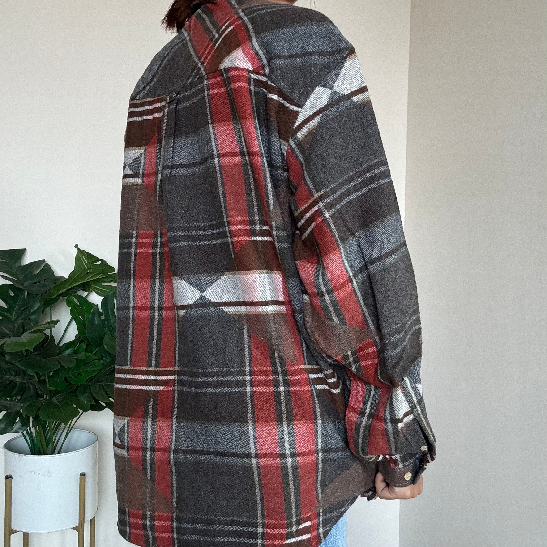 Red-Black Checkered Shacket - 12