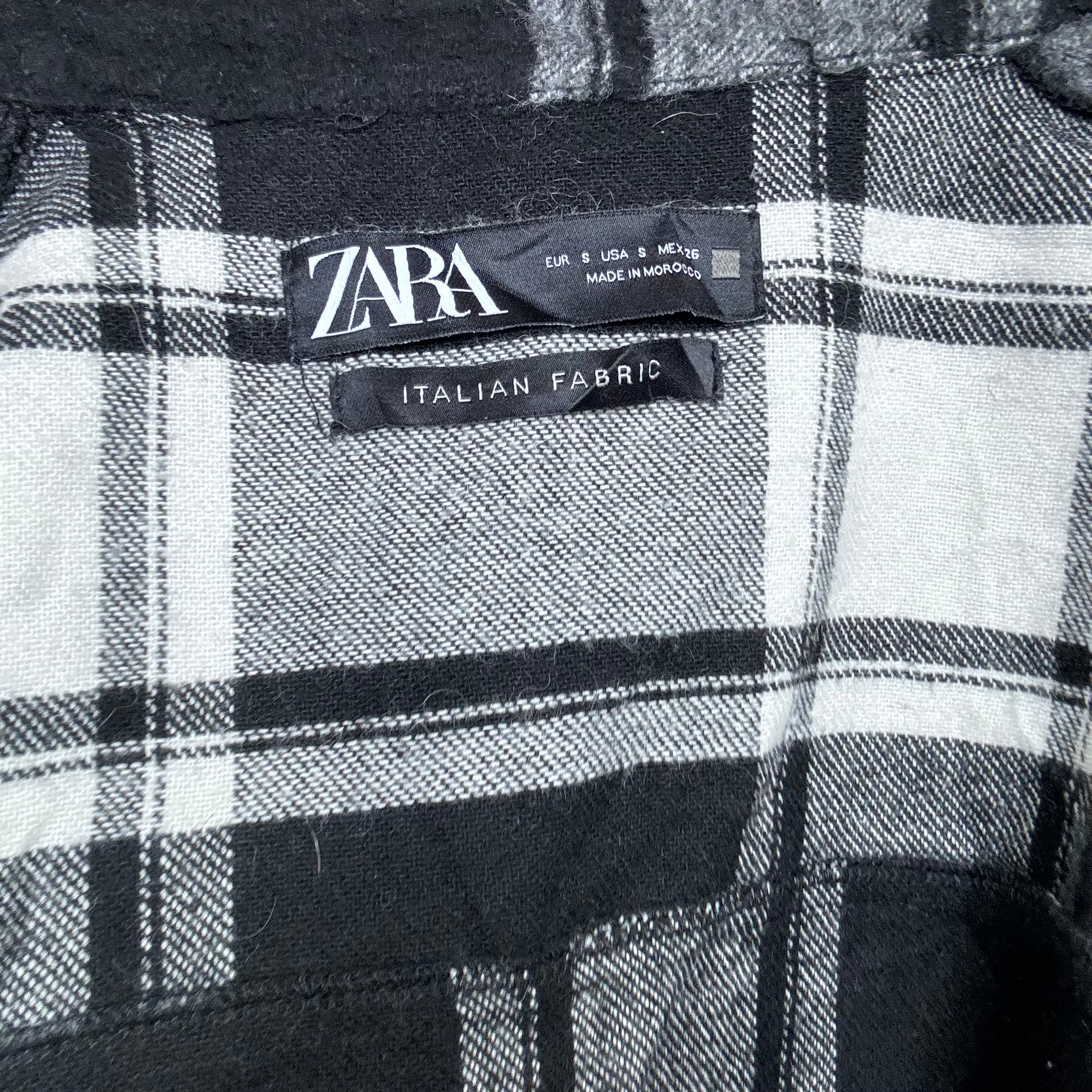 ZARA Black Checkered Shacket