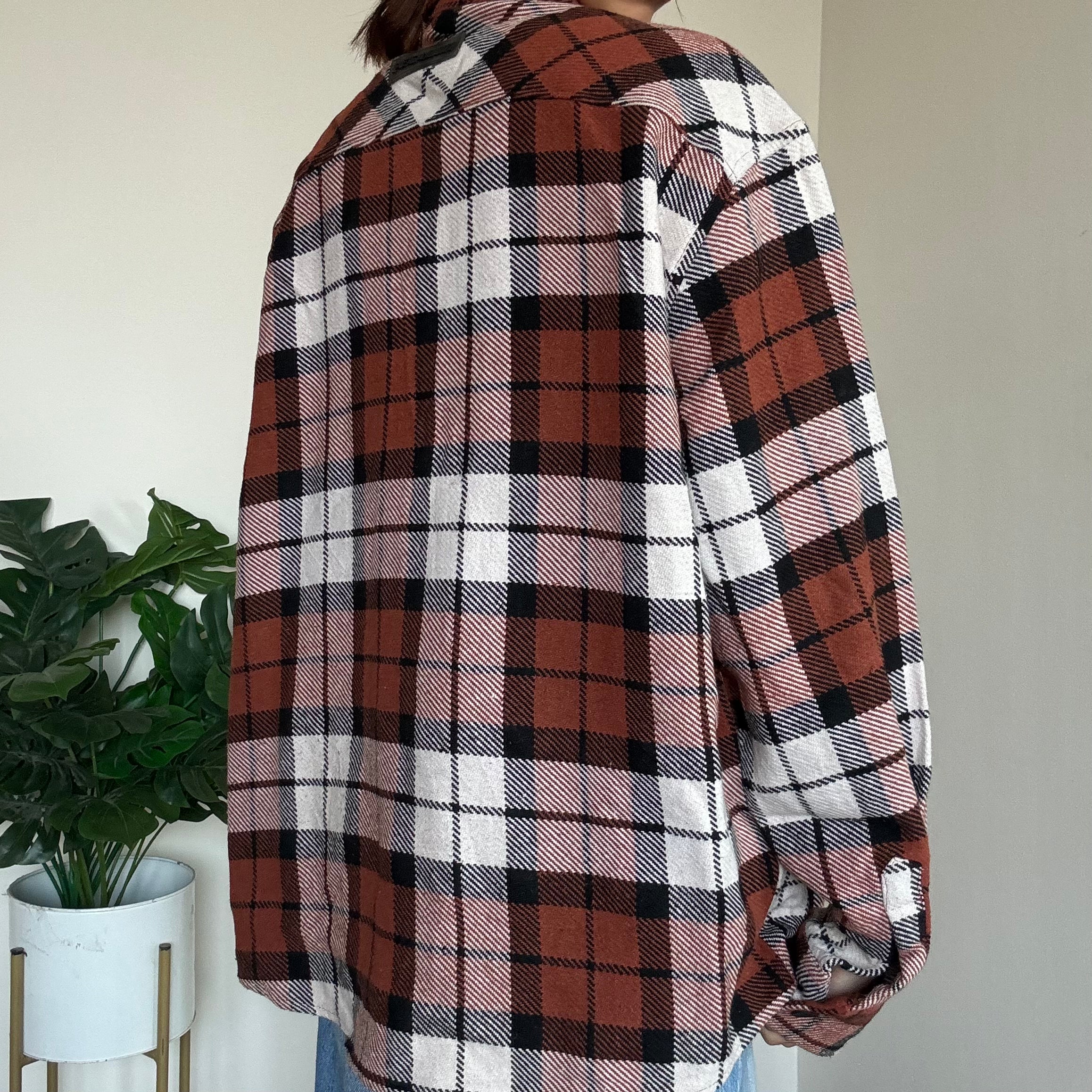 Rust Checkered Shacket - P