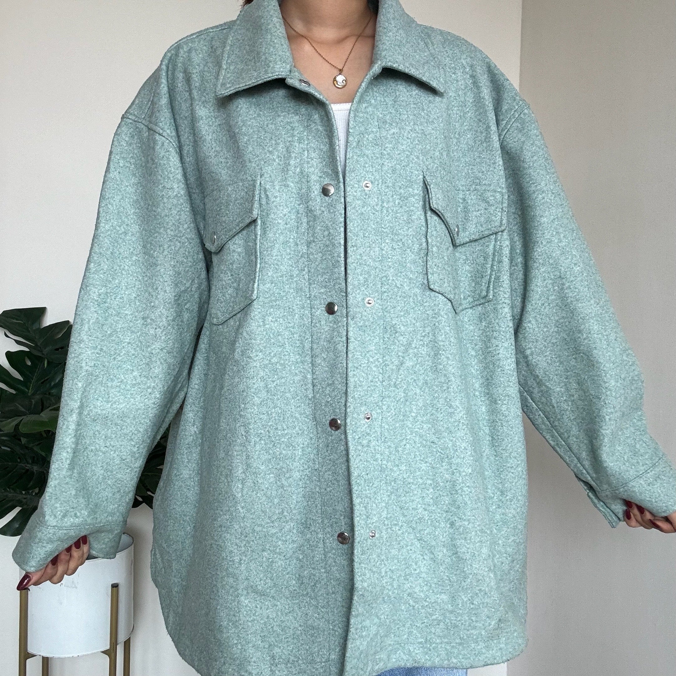 Mint Green Woollen Jacket - Primark (Heavy)