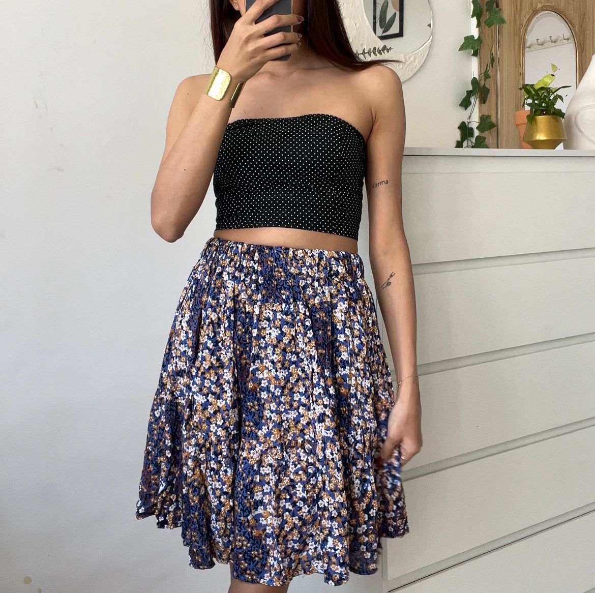 Black-Blue Flare Skirt  - 25/30