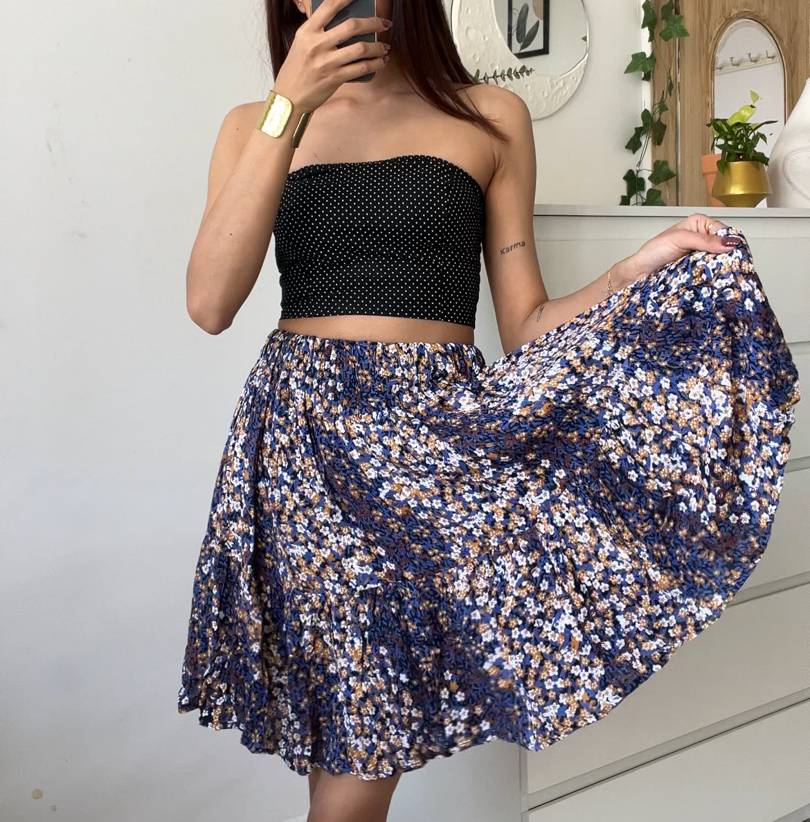 Black-Blue Flare Skirt  - 25/30