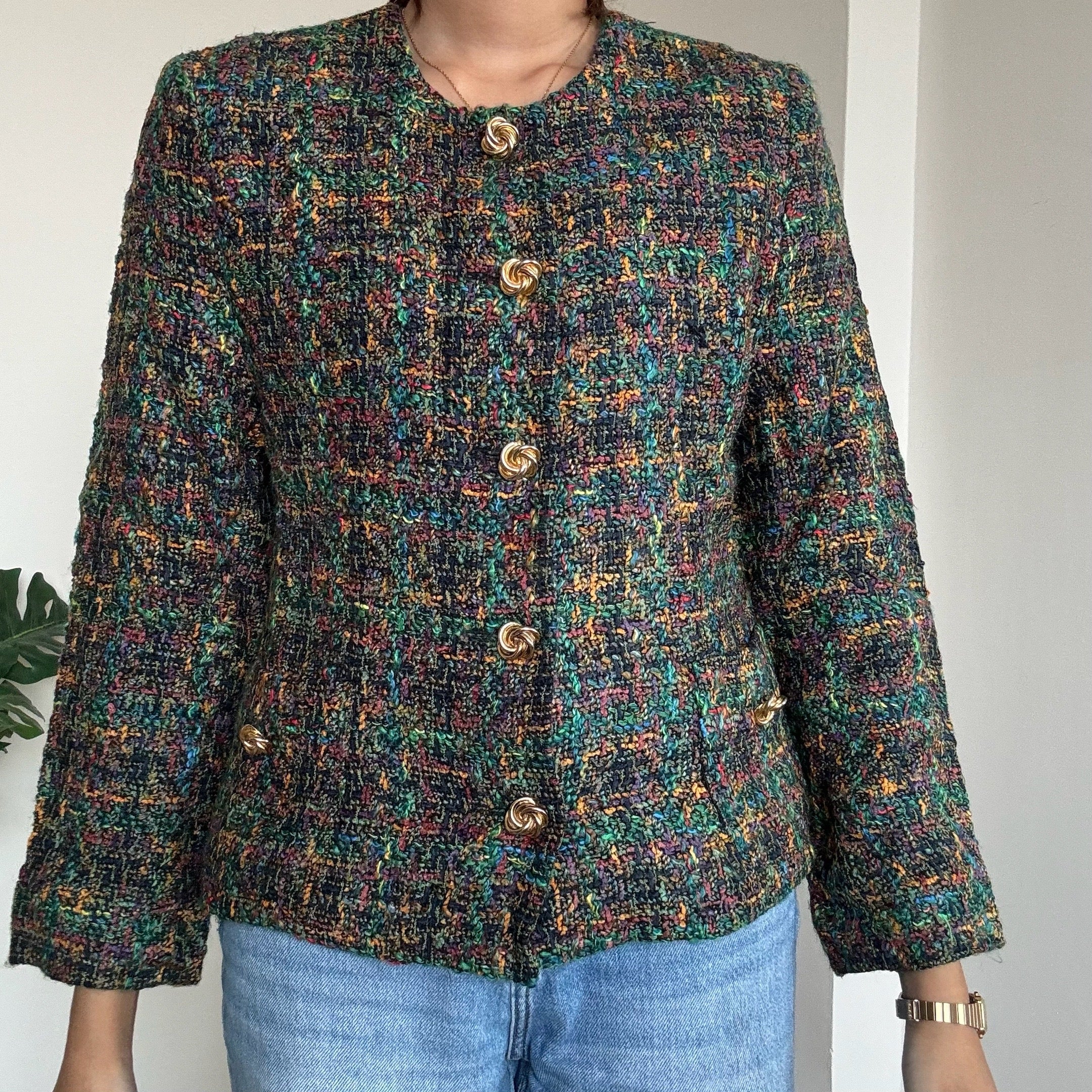 Green Tweed Chic Blazer - 11