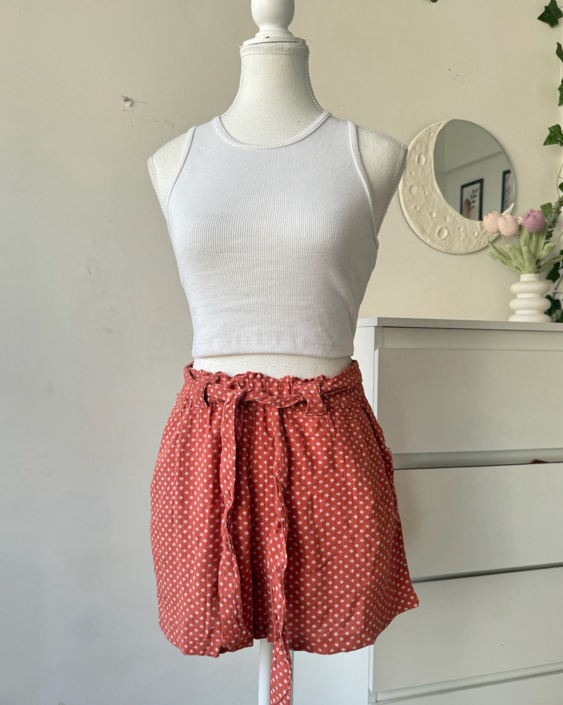 Orange Floral Shorts - 25/28