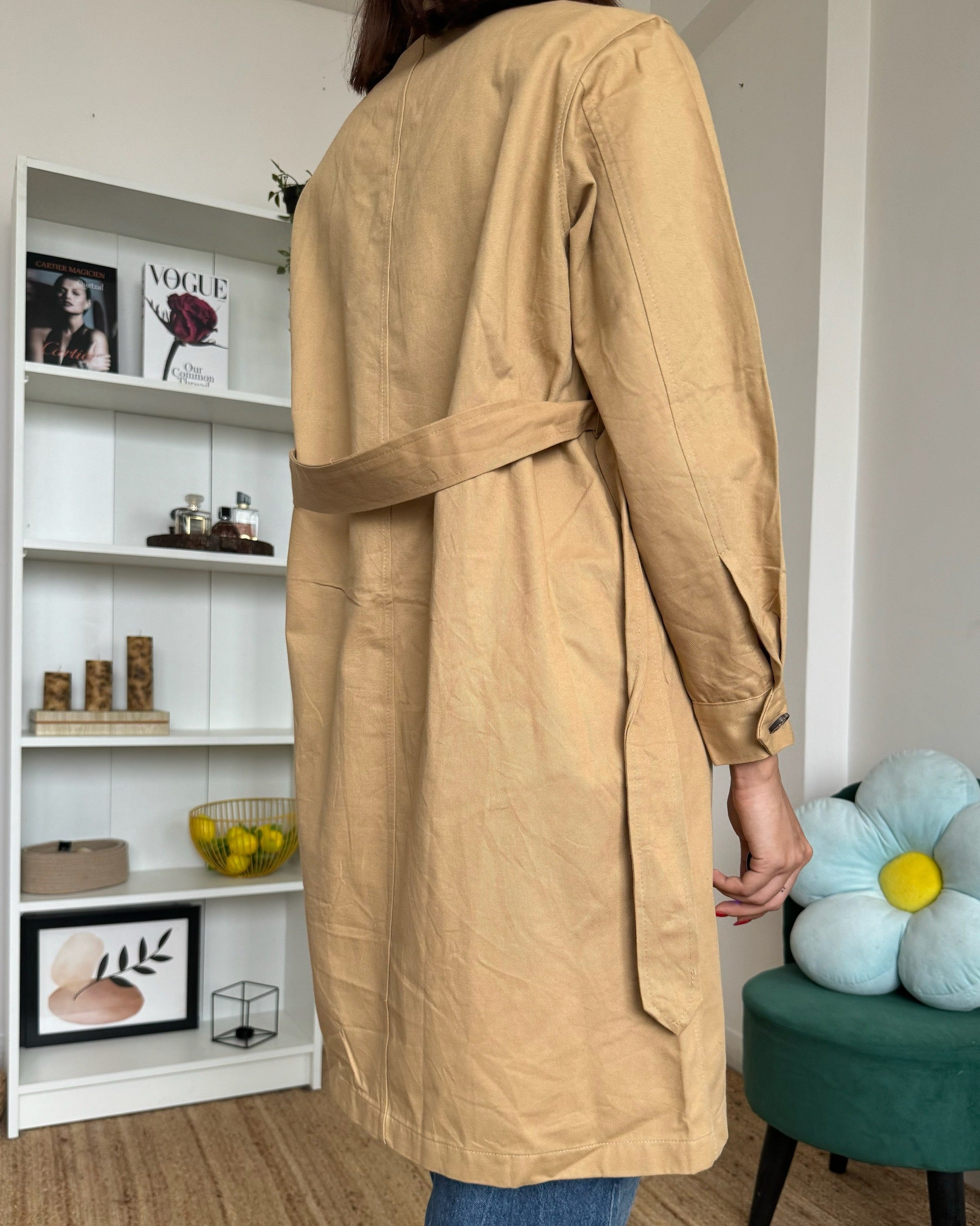 Camel Beige Trench Coat - 09