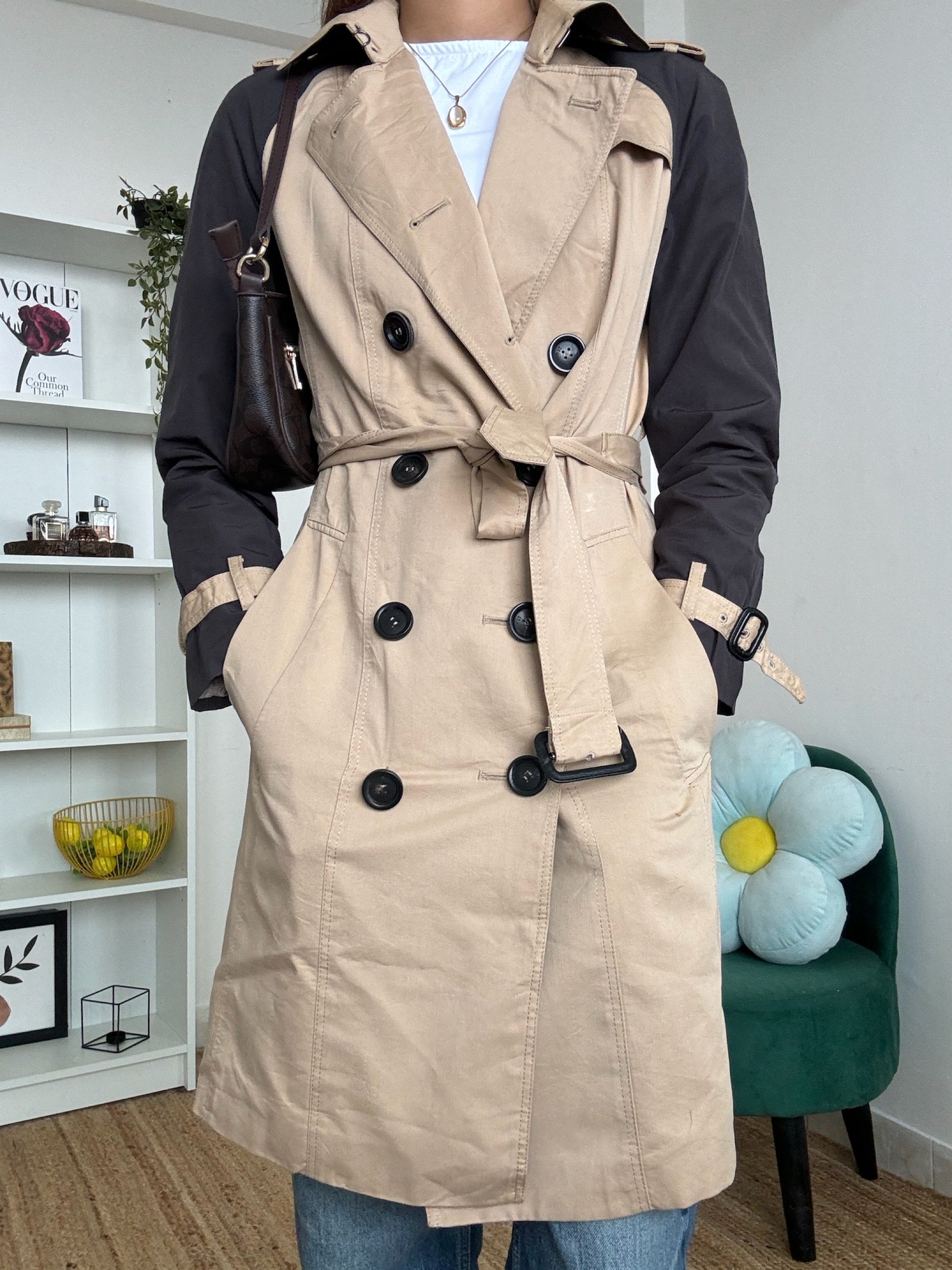 Black-Beige Trench Coat - im