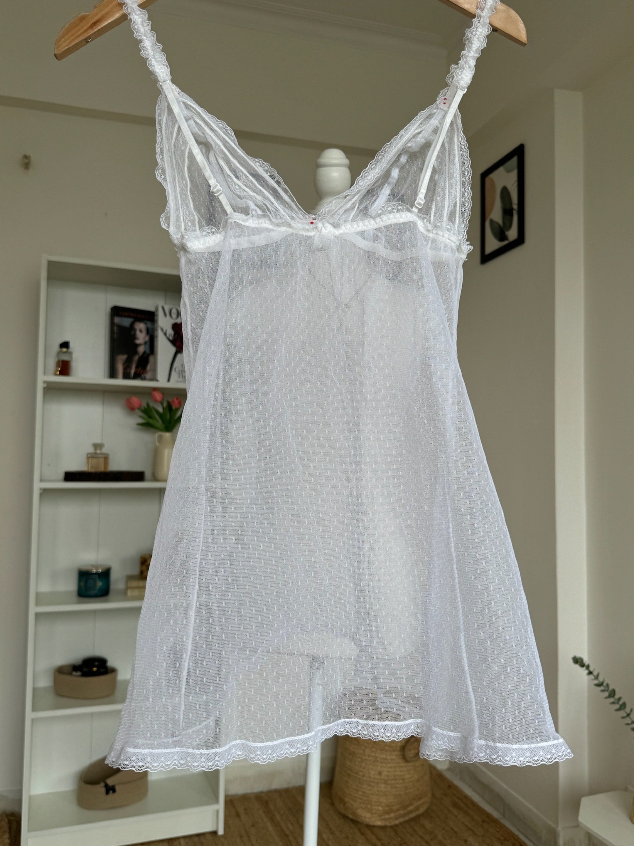 White Lacy Sheer Lingerie Top - 06