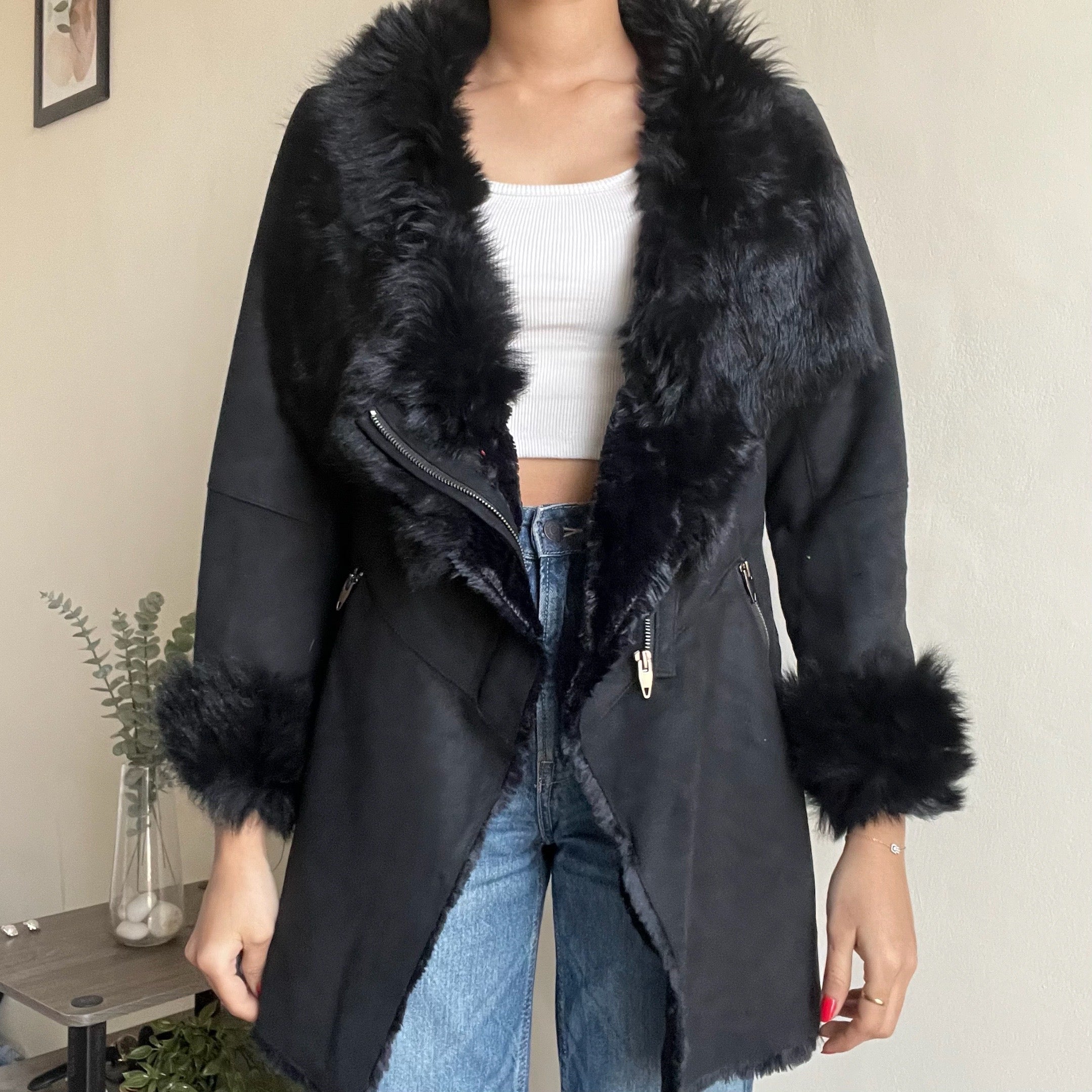 Black Suede Fur Jacket - 2me