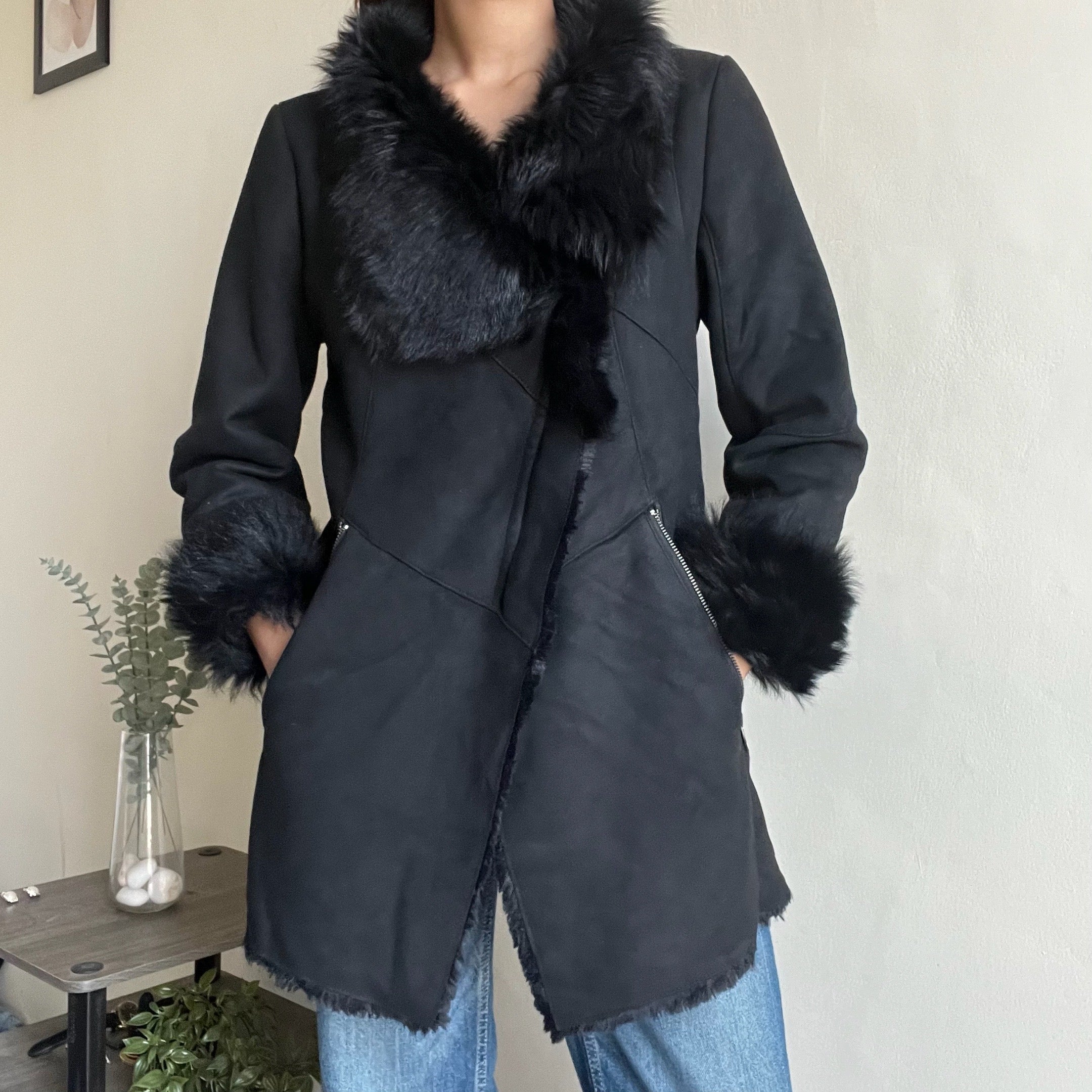 Black Suede Fur Jacket - 2me