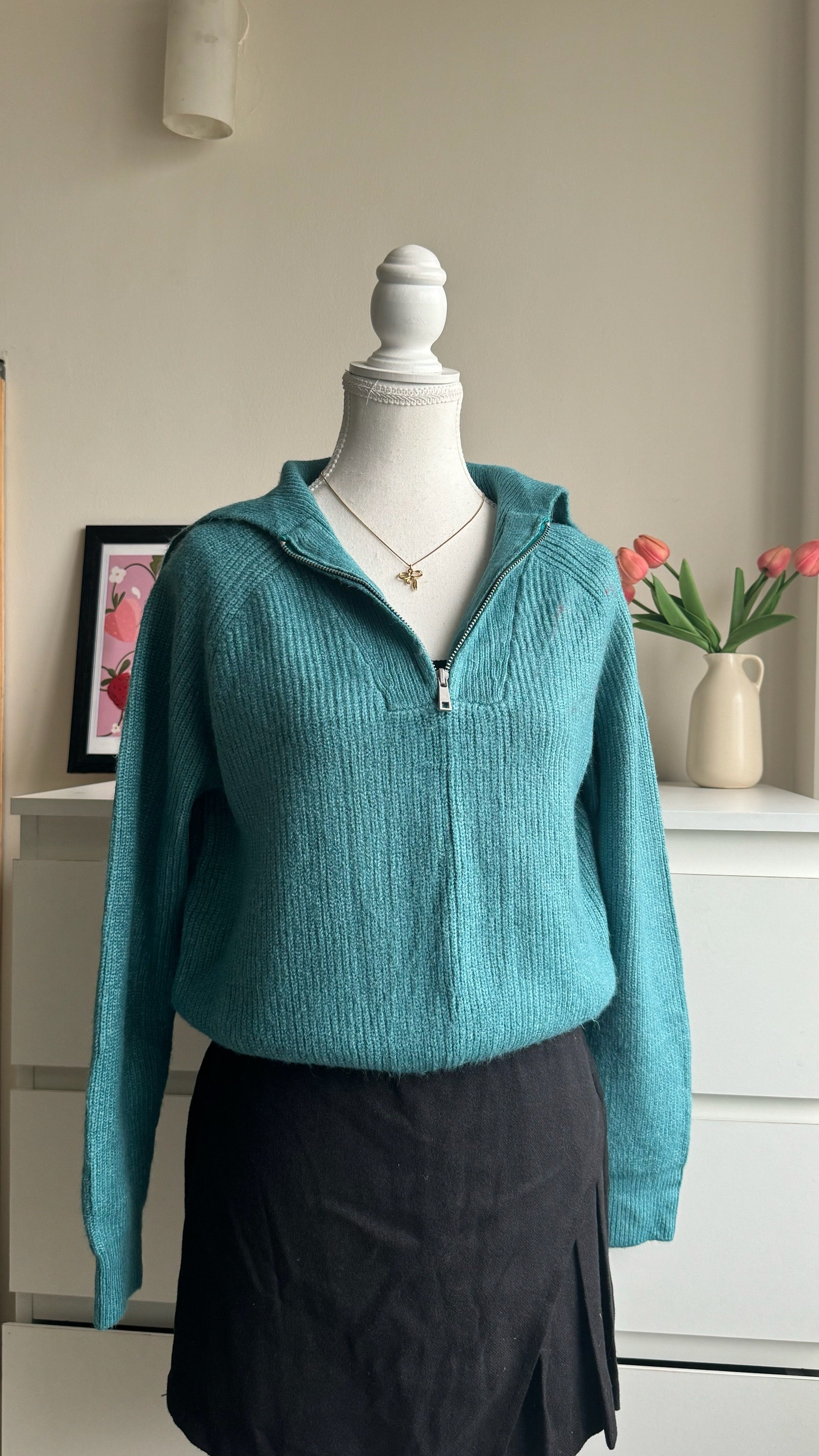 Blue Collar Zipper Sweater