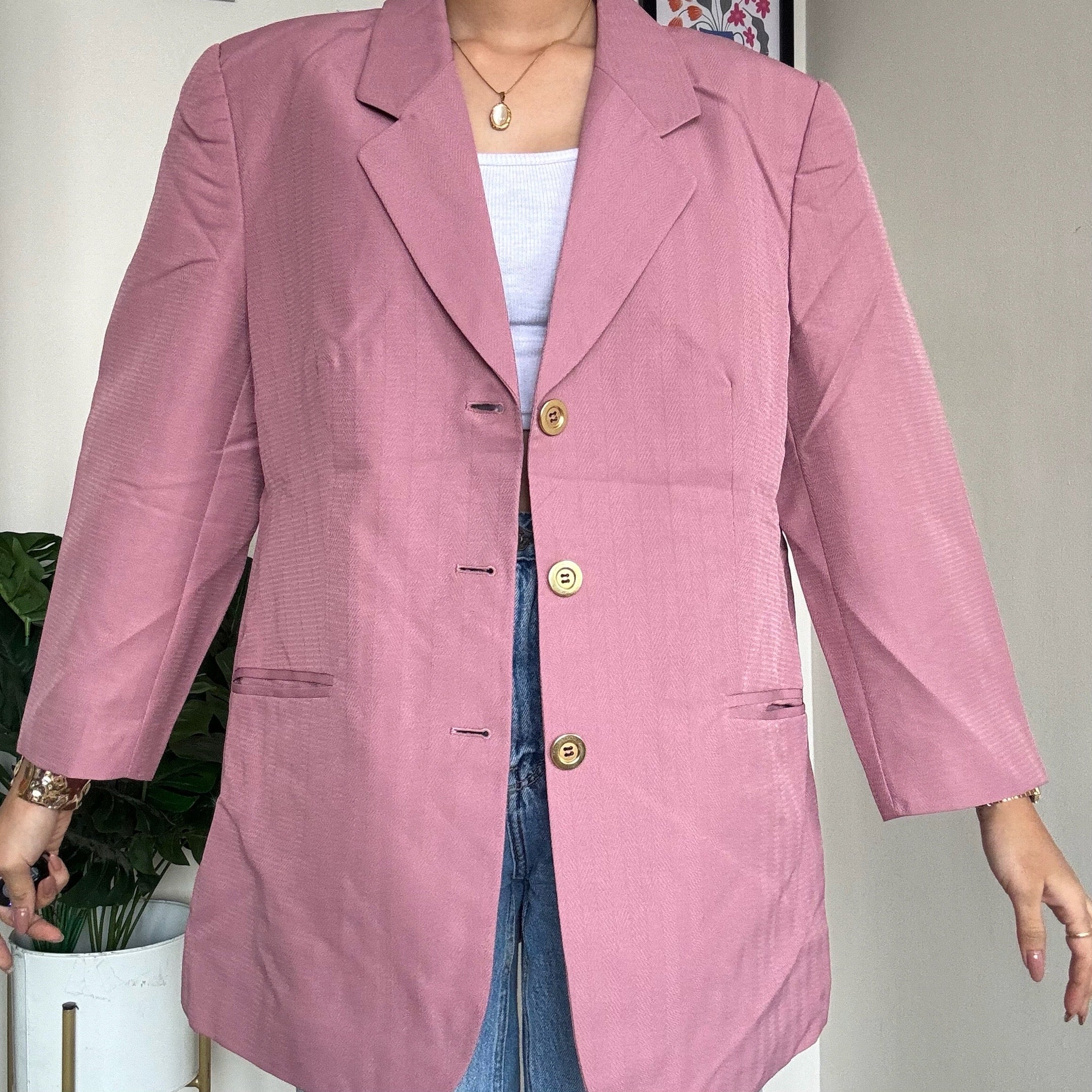 Mauve Solid Blazer