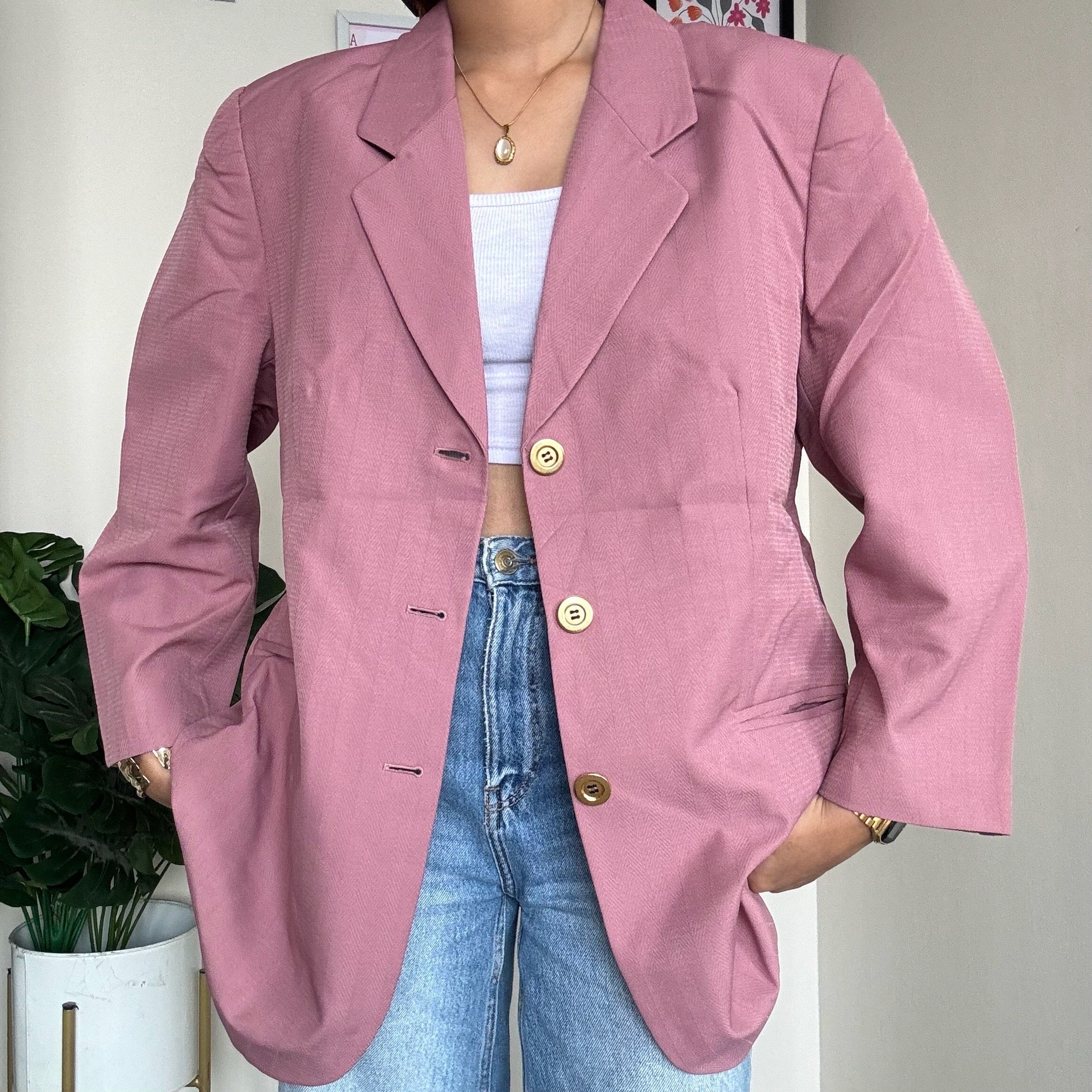 Mauve Solid Blazer